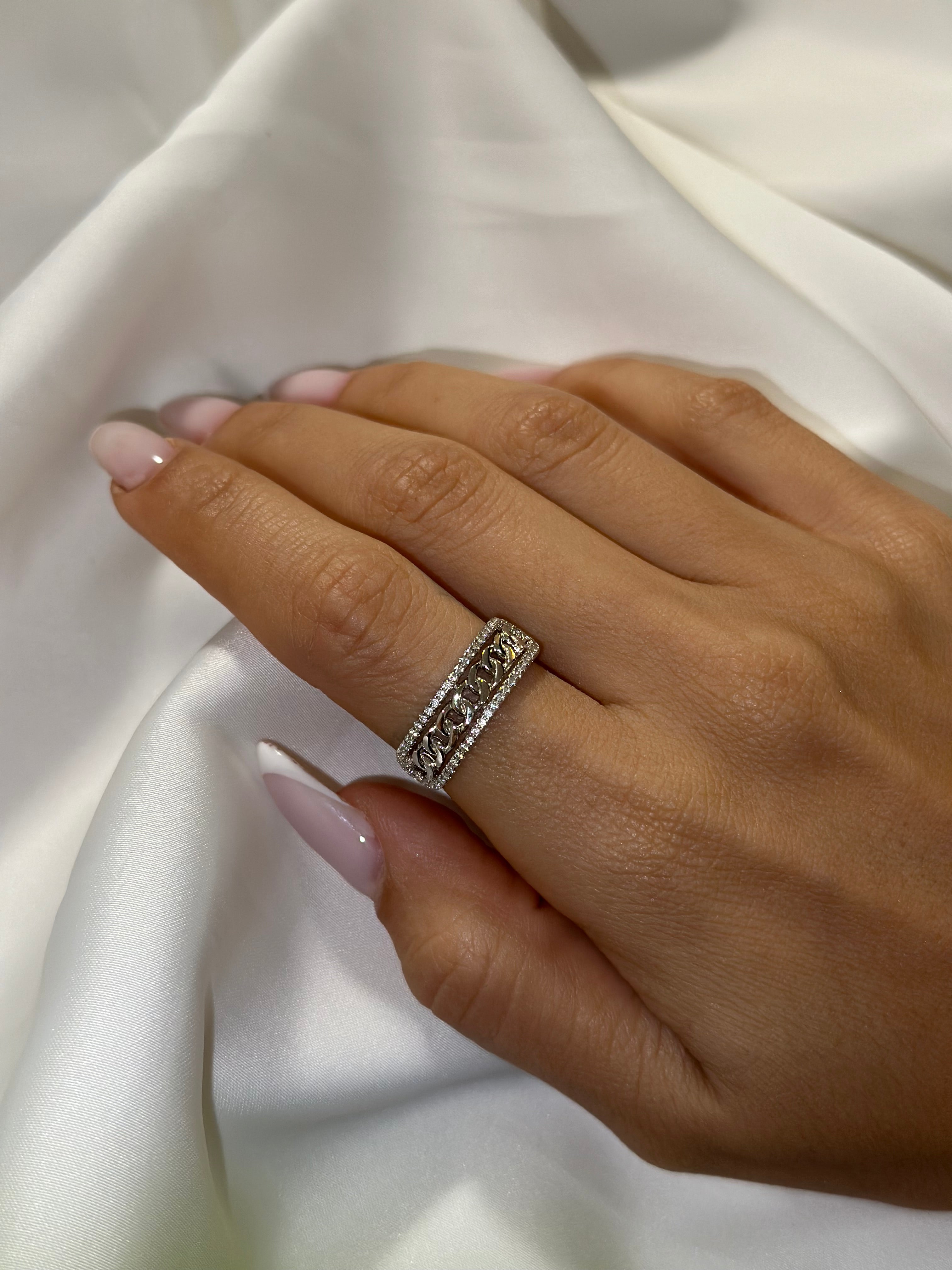 Diamond & Chain Link Ring