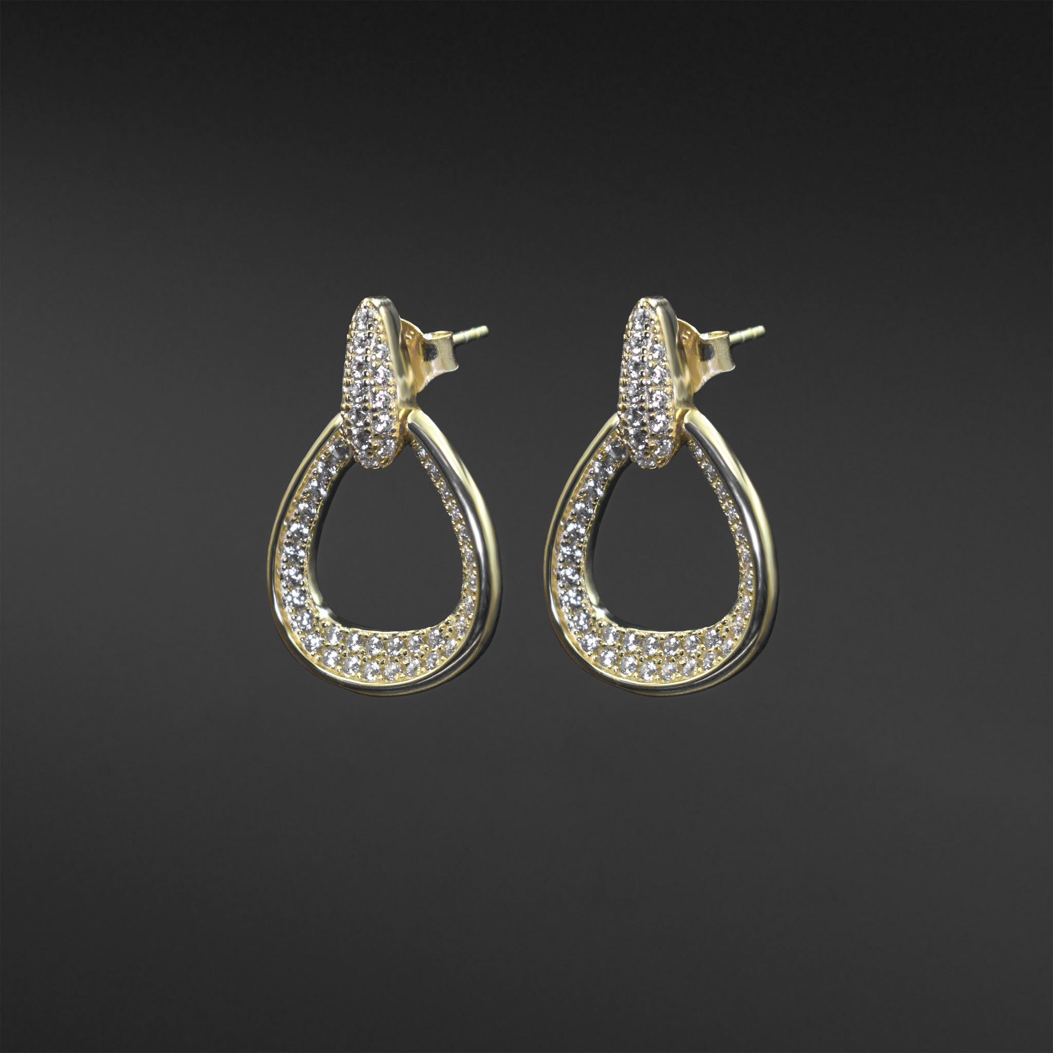 Double Pear-Shaped Drop Earrings