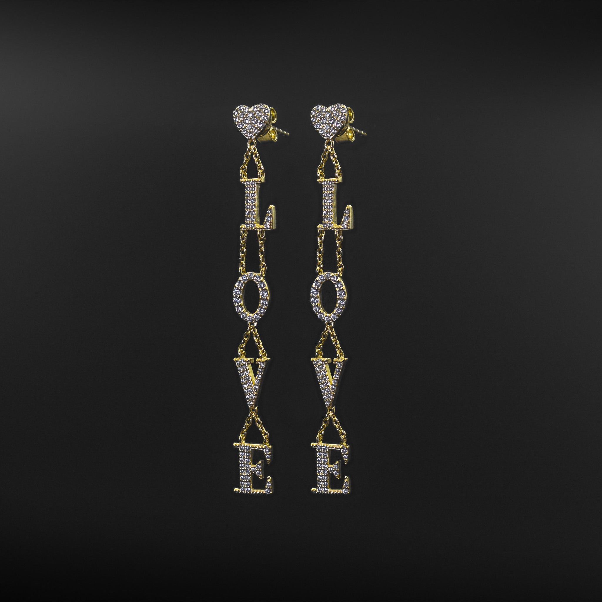 "LOVE" Dangle Drop Earrings