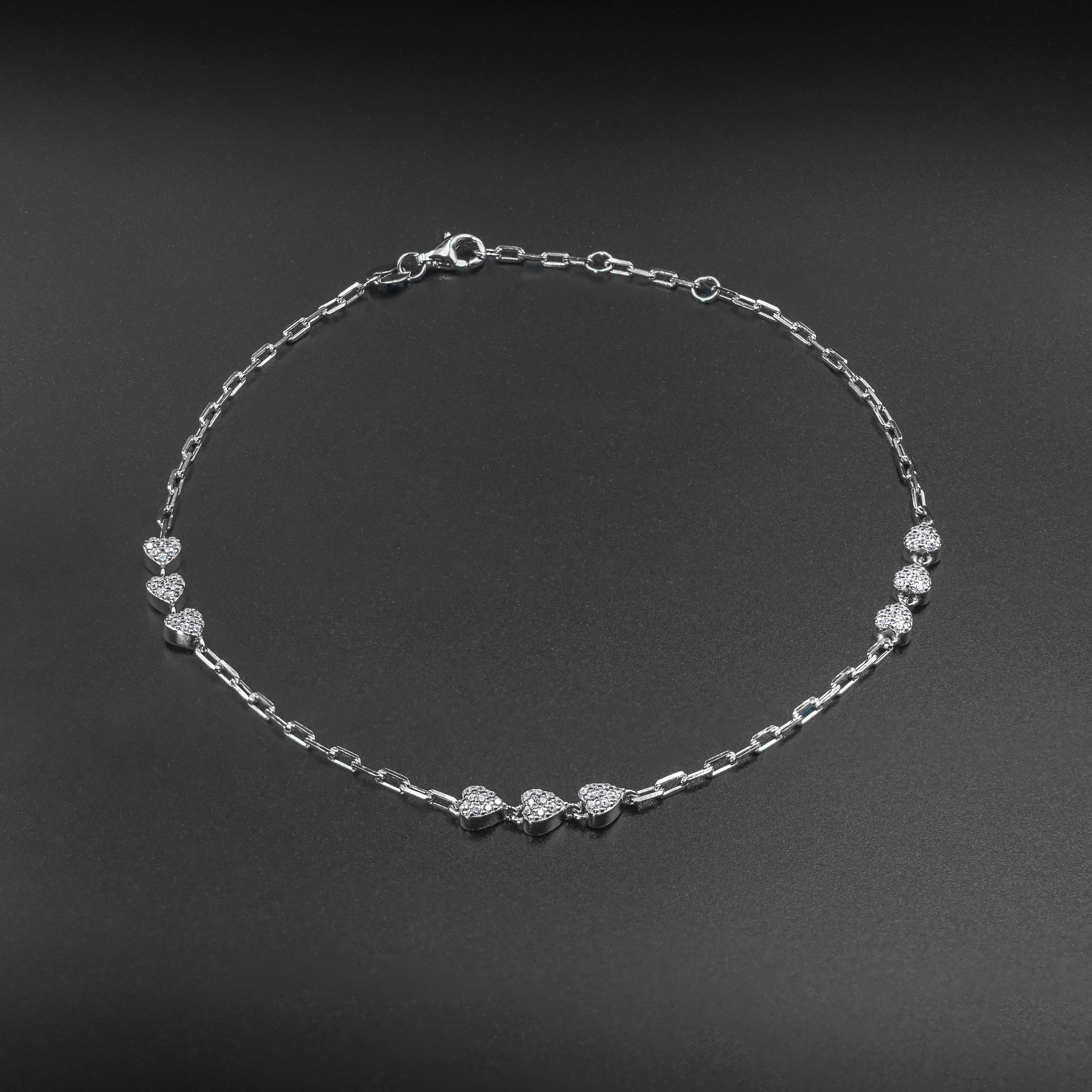 Triple Heart Anklet