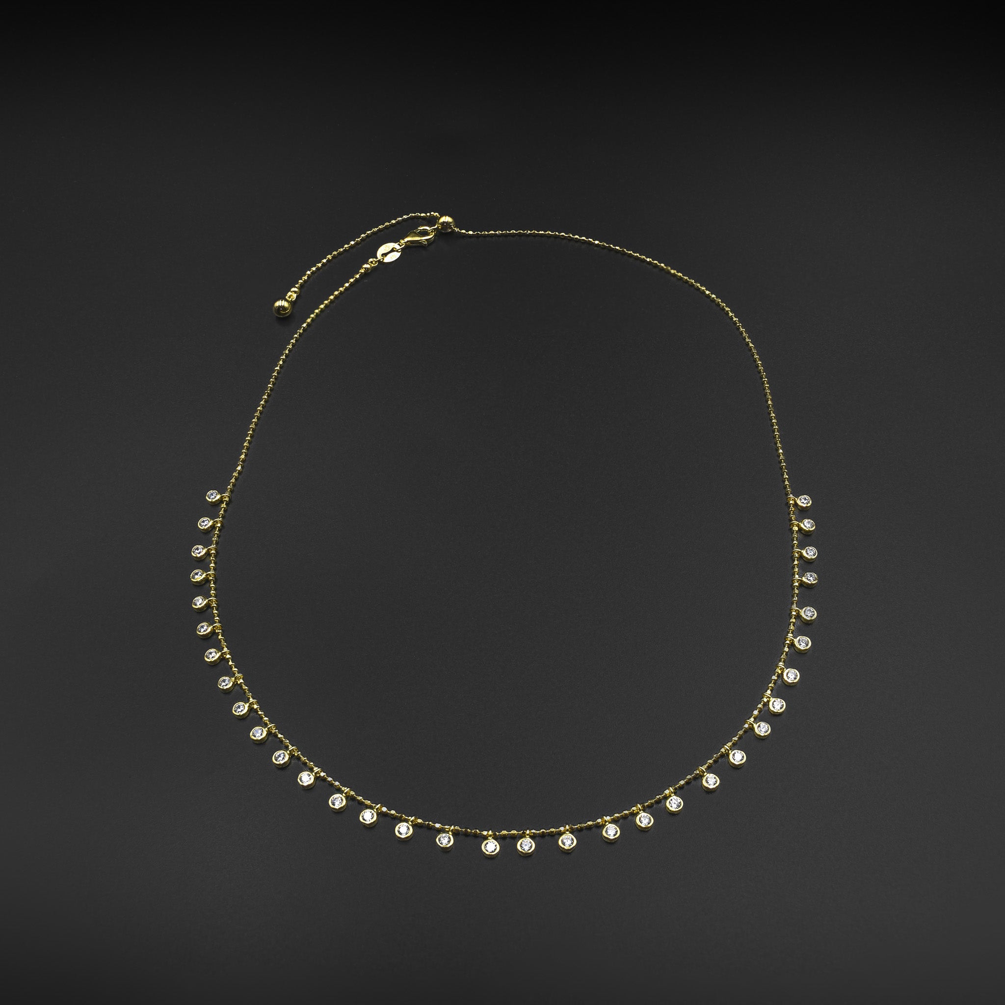 Adjustable Diamond Fringe Necklace