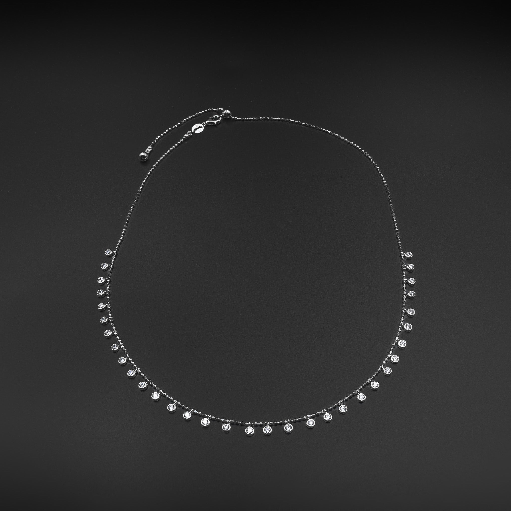 Adjustable Diamond Fringe Necklace