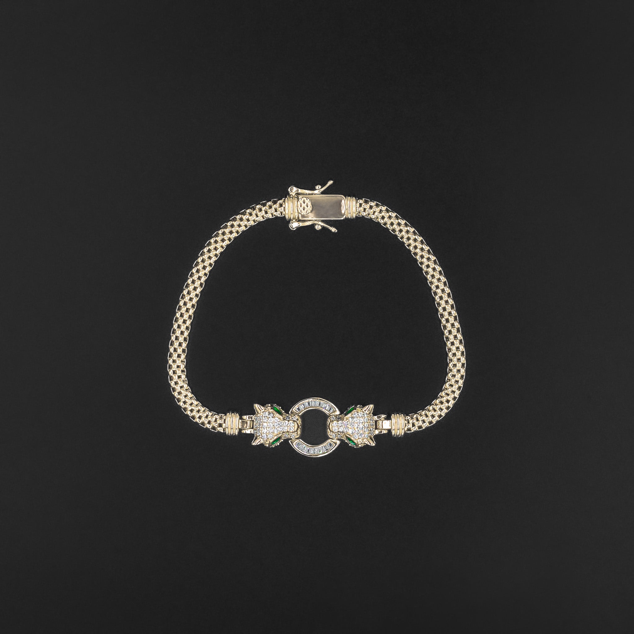Double Panther Head Bracelet
