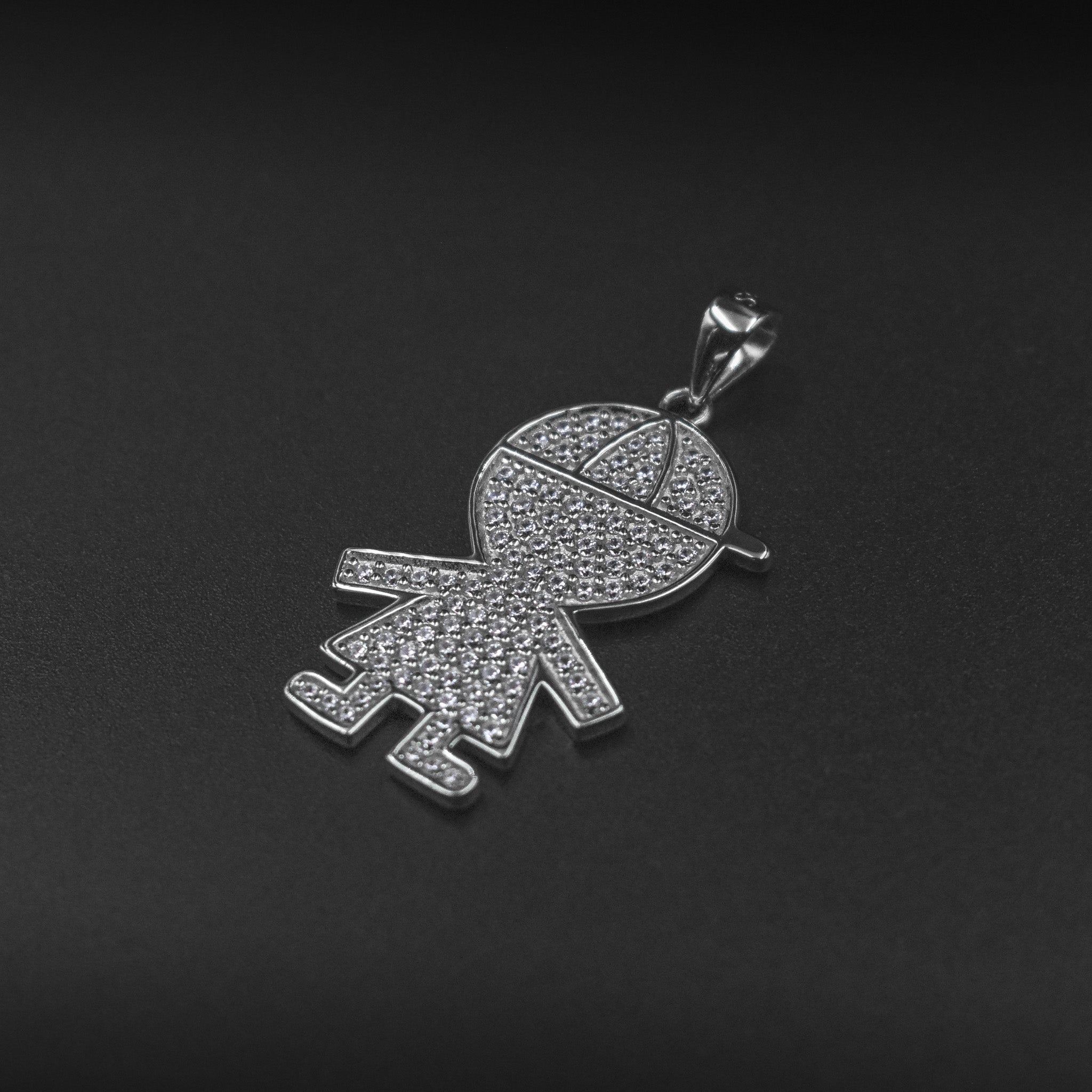 Boy with Hat Diamond Pendant