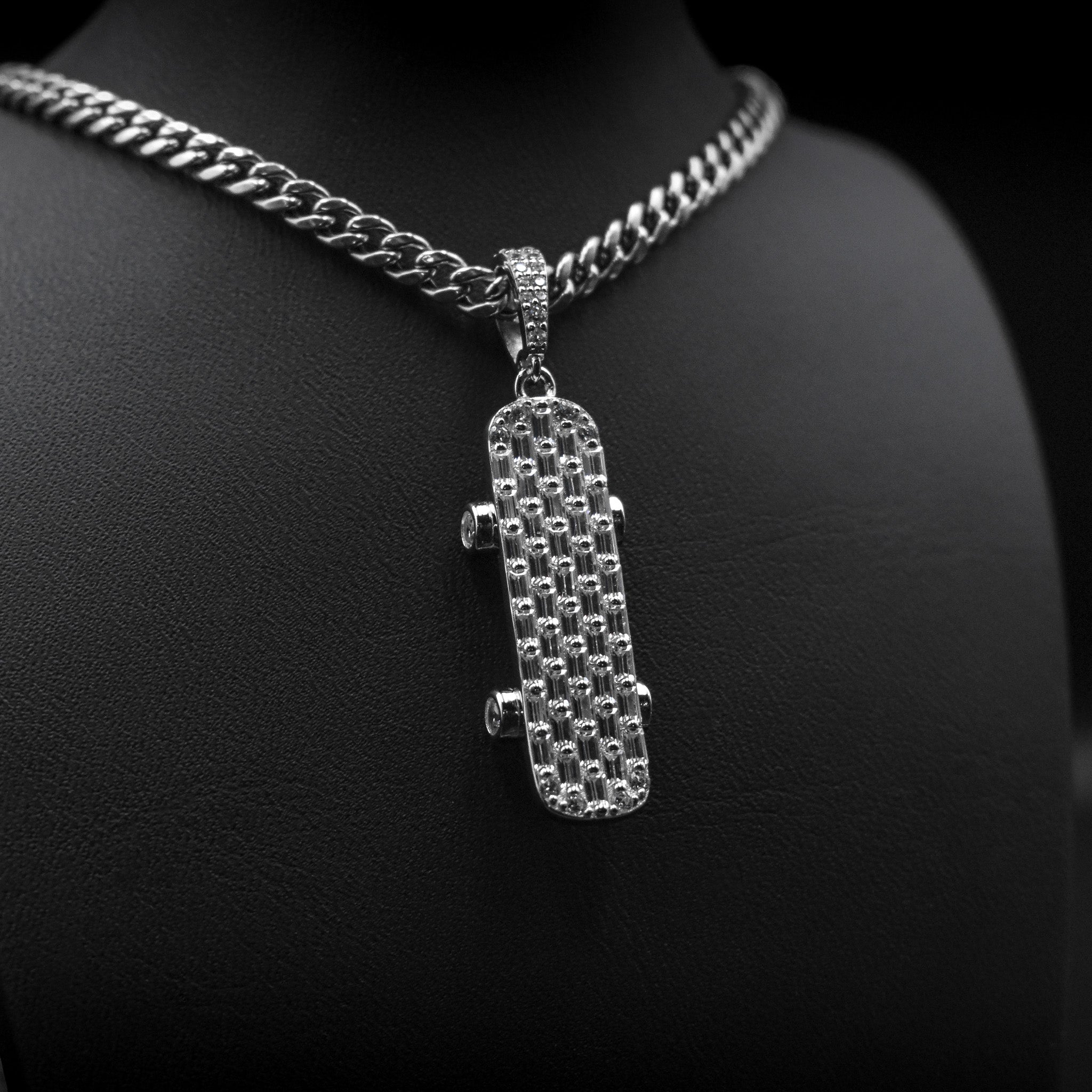 Skateboard Diamond Pendant