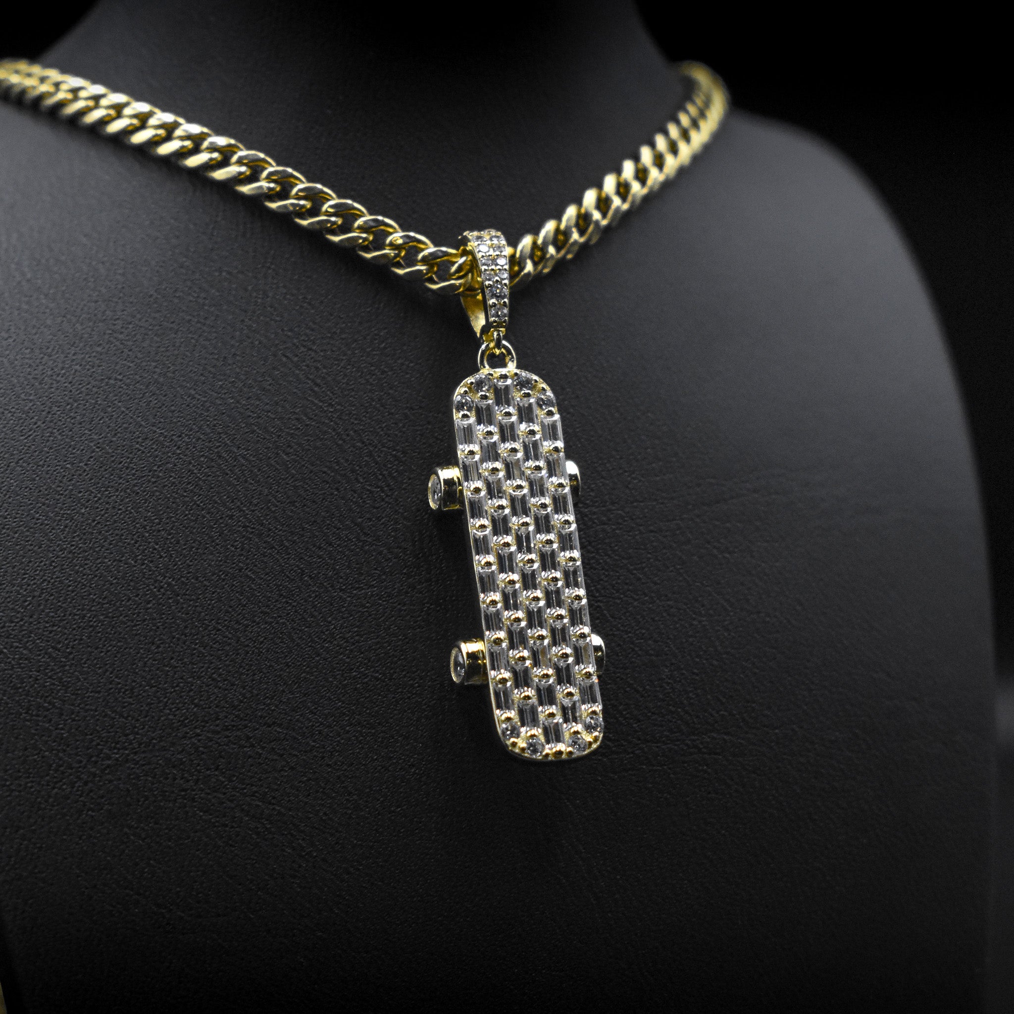 Skateboard Diamond Pendant