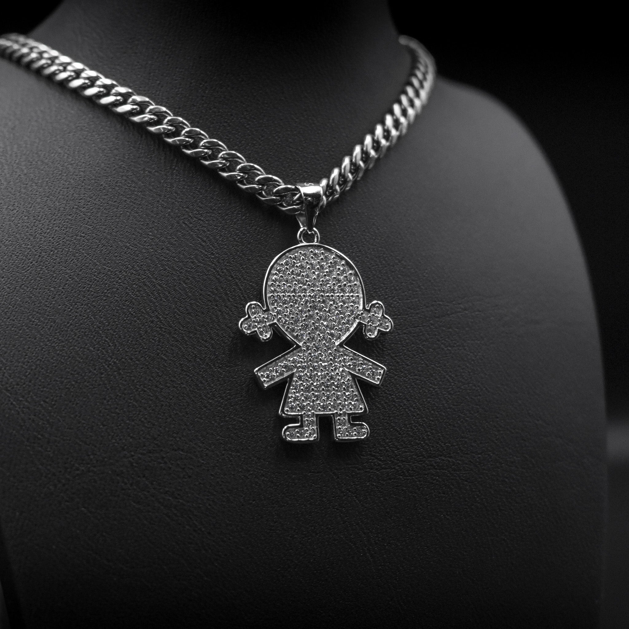 Girl with Pigtails Diamond Pendant