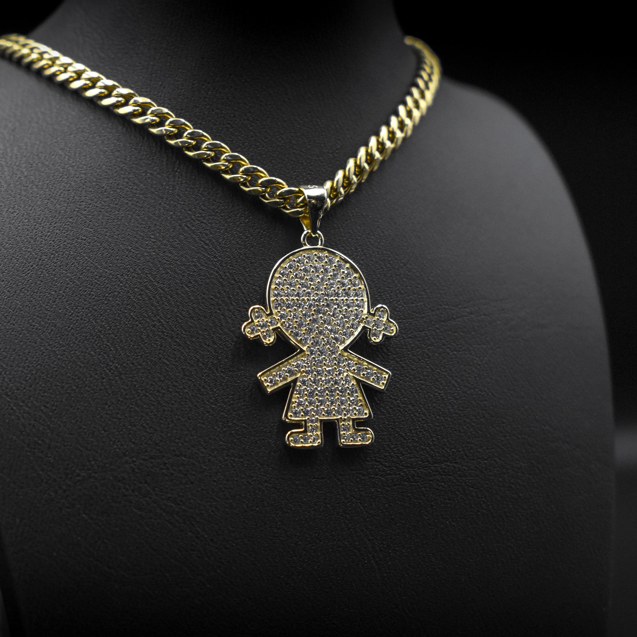 Girl with Pigtails Diamond Pendant
