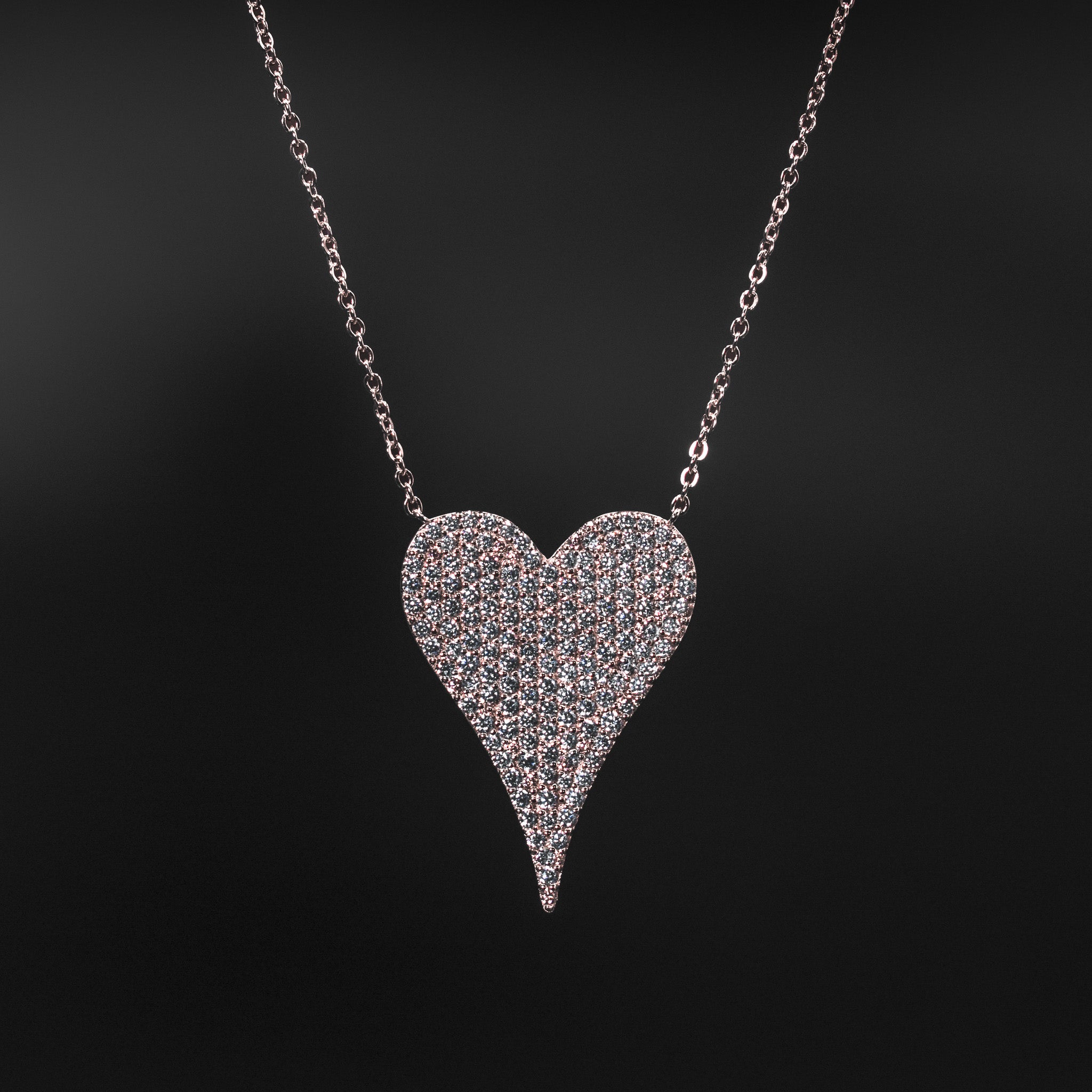 Micro Pavé Heart Necklace