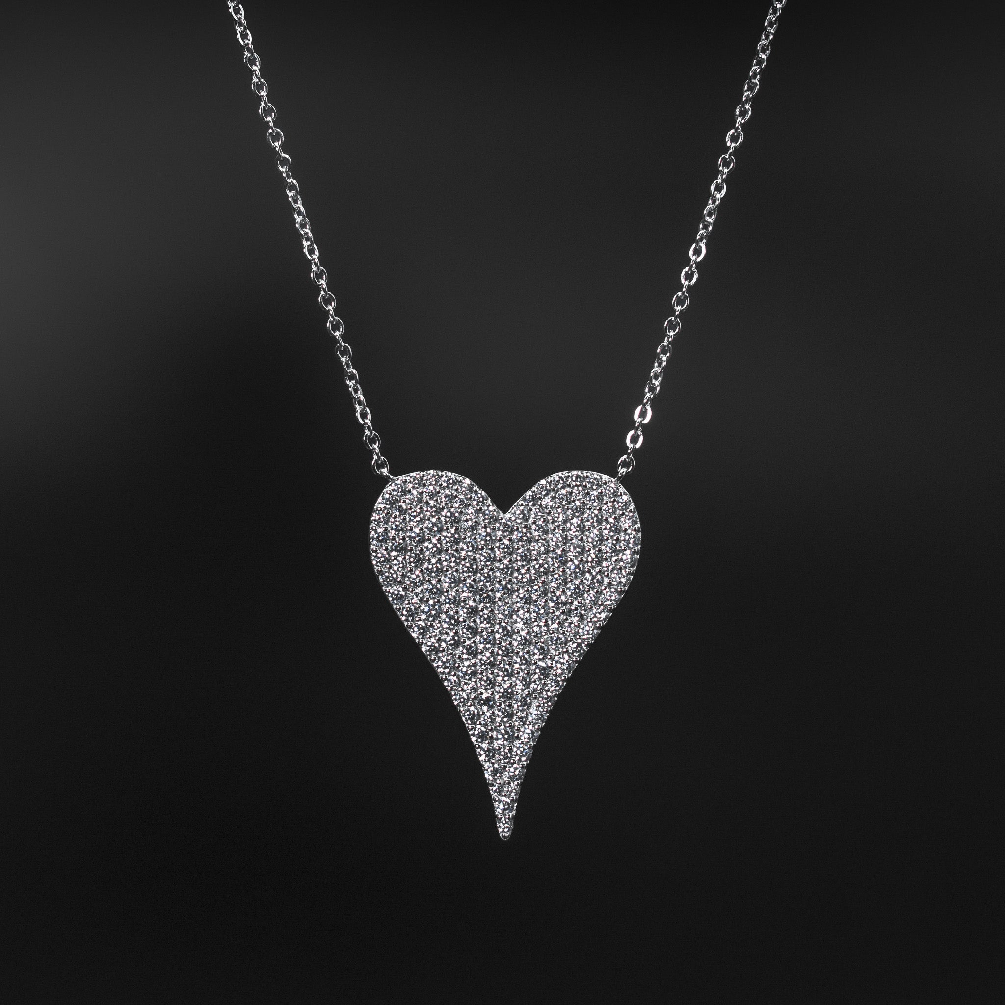 Micro Pavé Heart Necklace