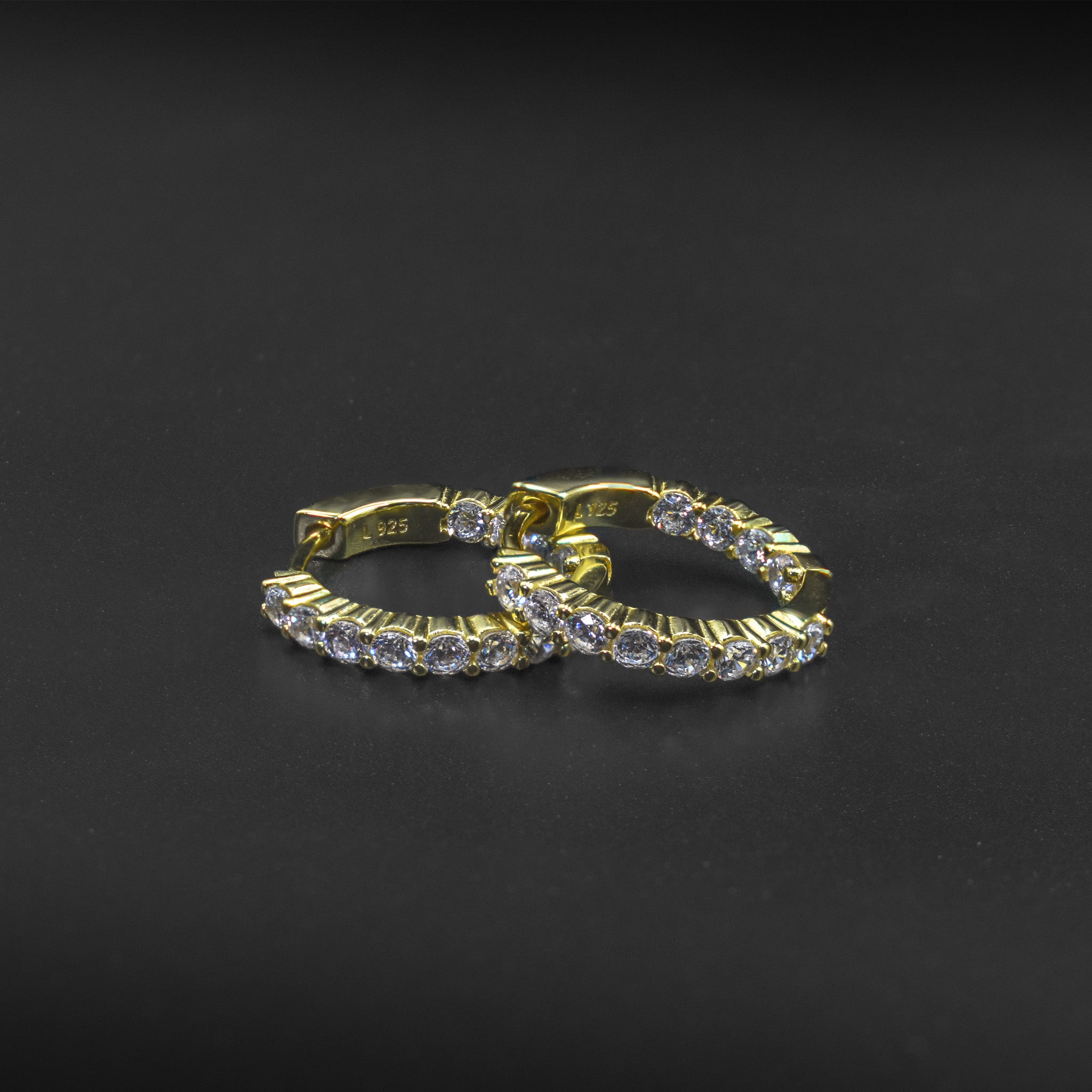 Small Diamond In-and-Out Hoop Earrings