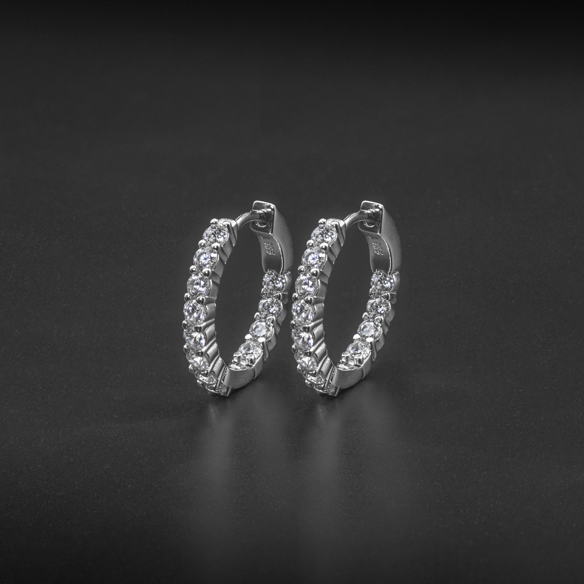 Small Diamond In-and-Out Hoop Earrings