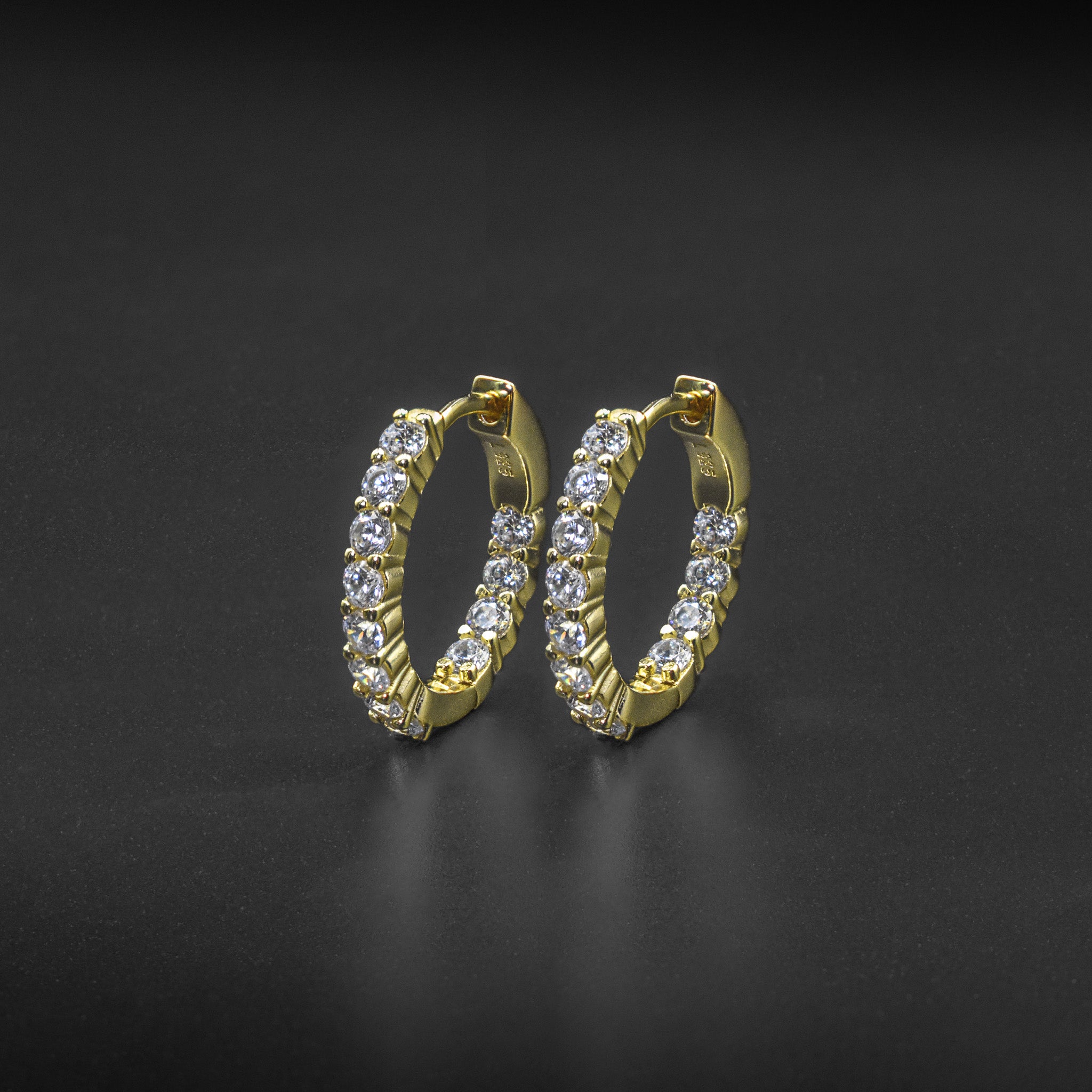 Small Diamond In-and-Out Hoop Earrings