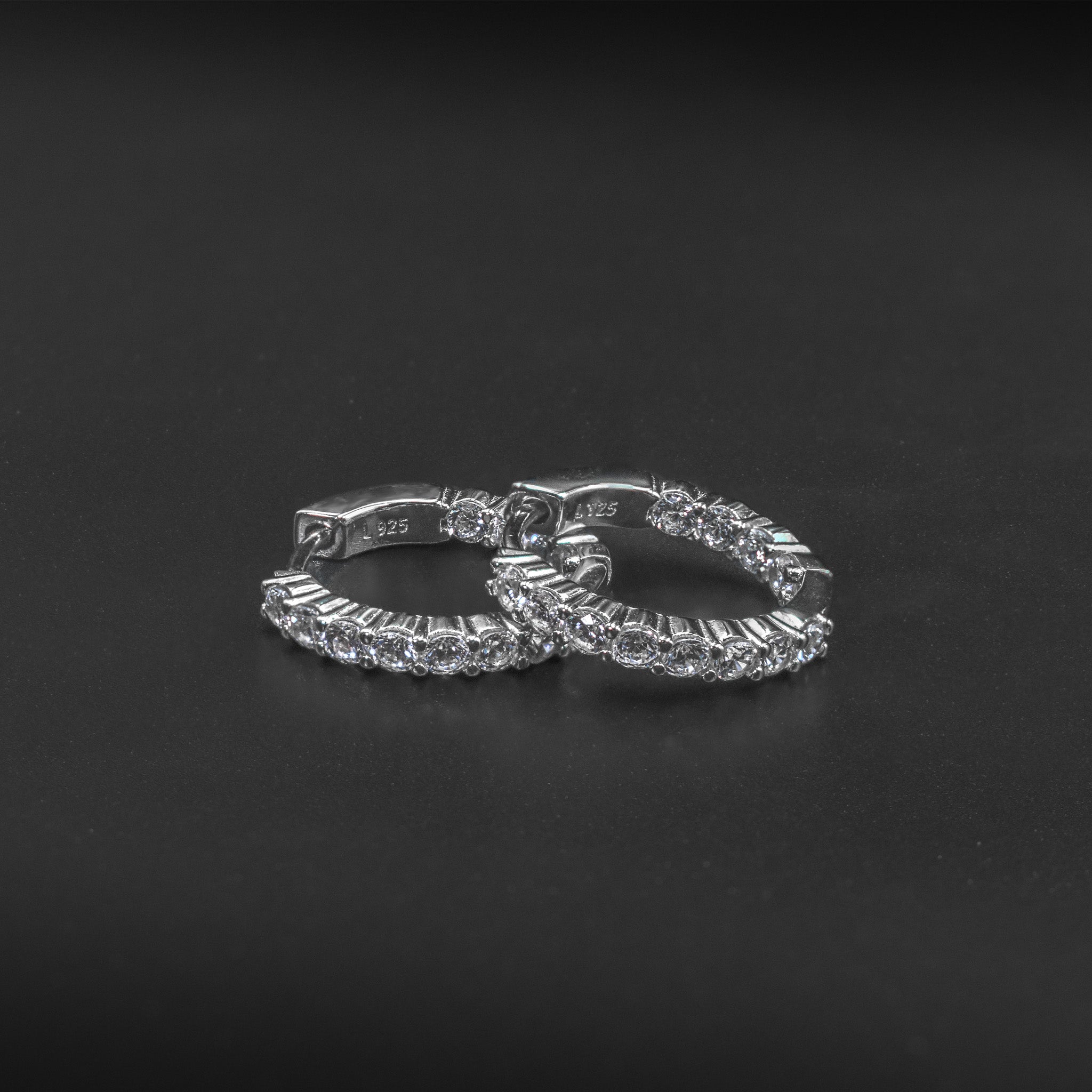 Small Diamond In-and-Out Hoop Earrings