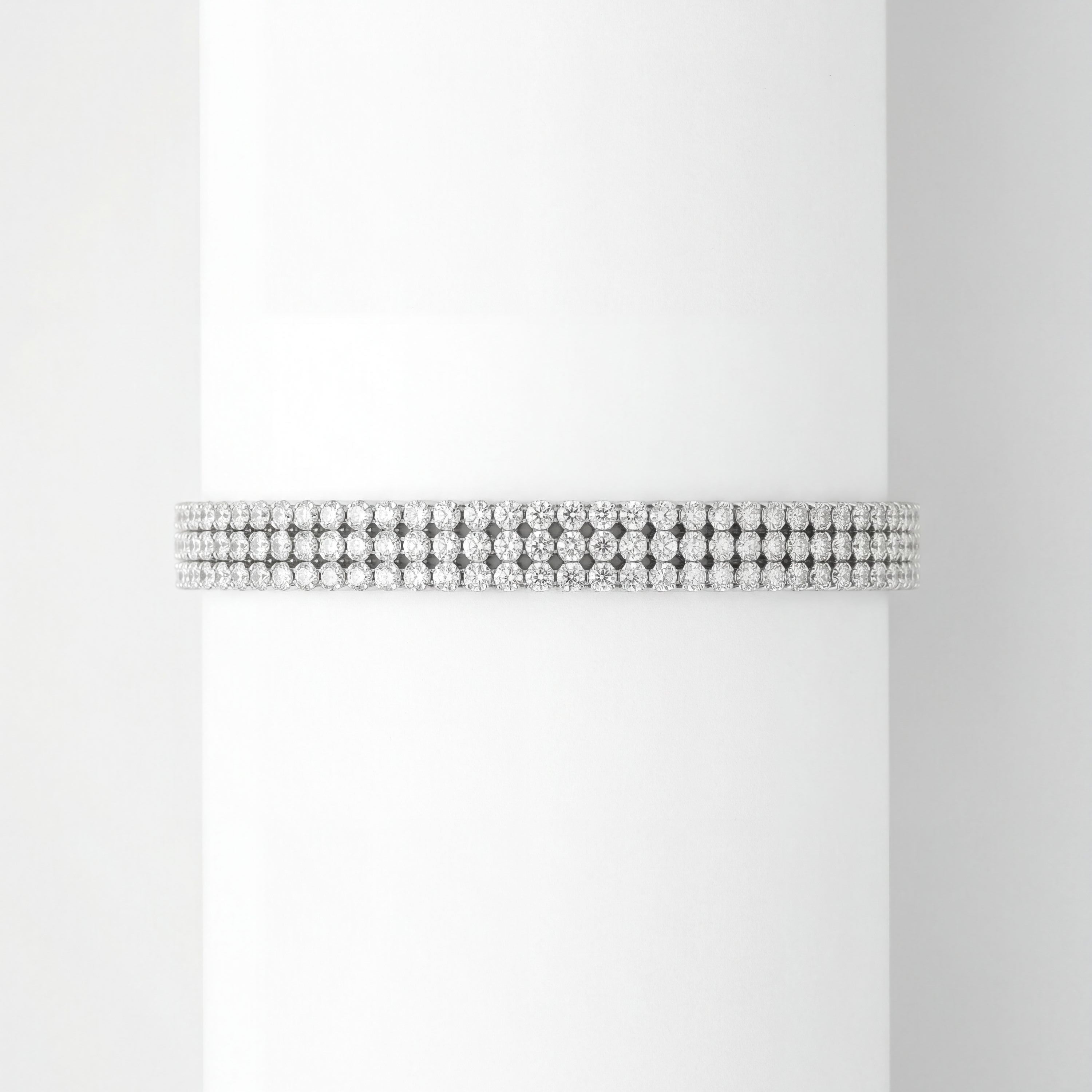 3-Row Iced Cuban Link Bracelet – Sterling Silver with Cubic Zirconia | Heavy Shine Statement Piece