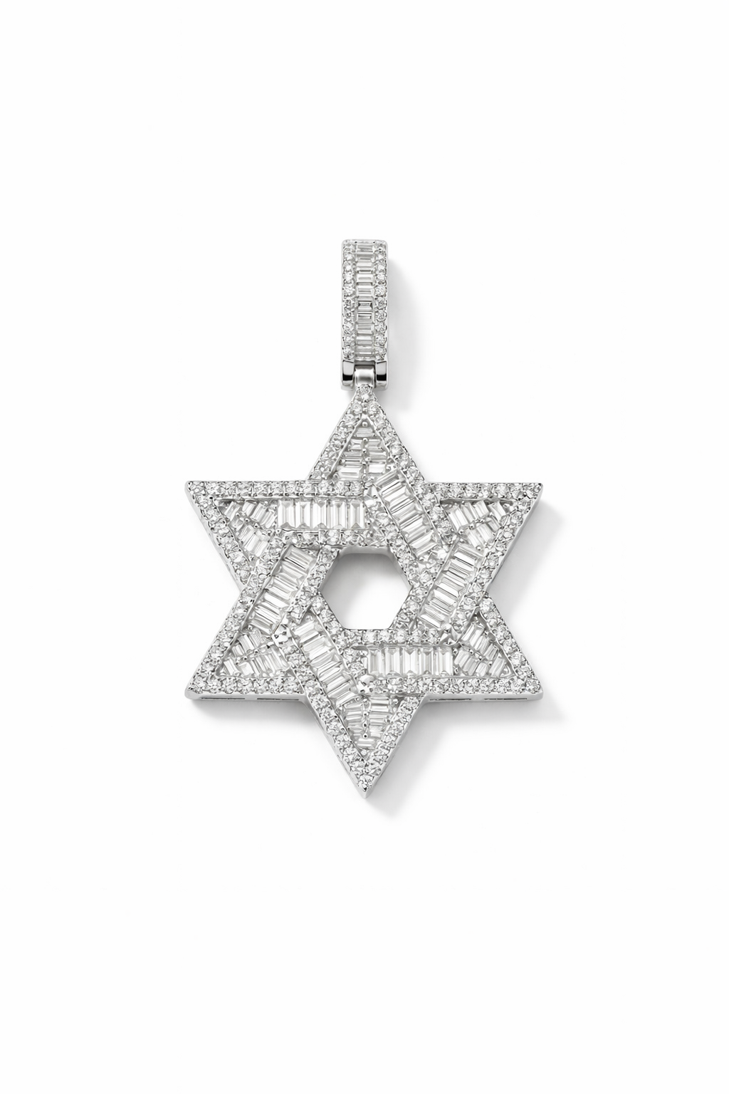 Star of David Pendant – Sterling Silver with Cubic Zirconia | Iced-Out Jewish Necklace Charm