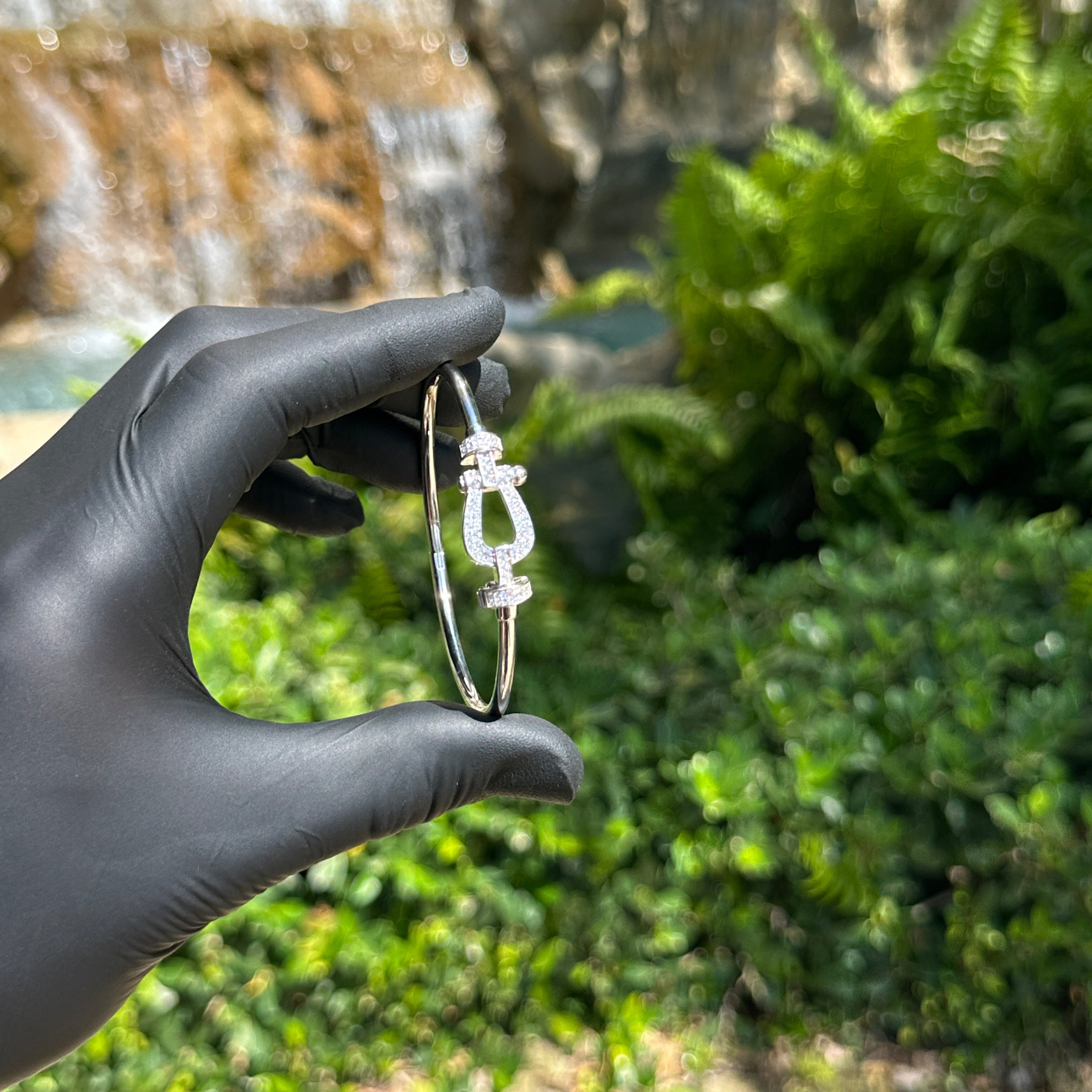 Chain Link Pavé Cuff Bracelet