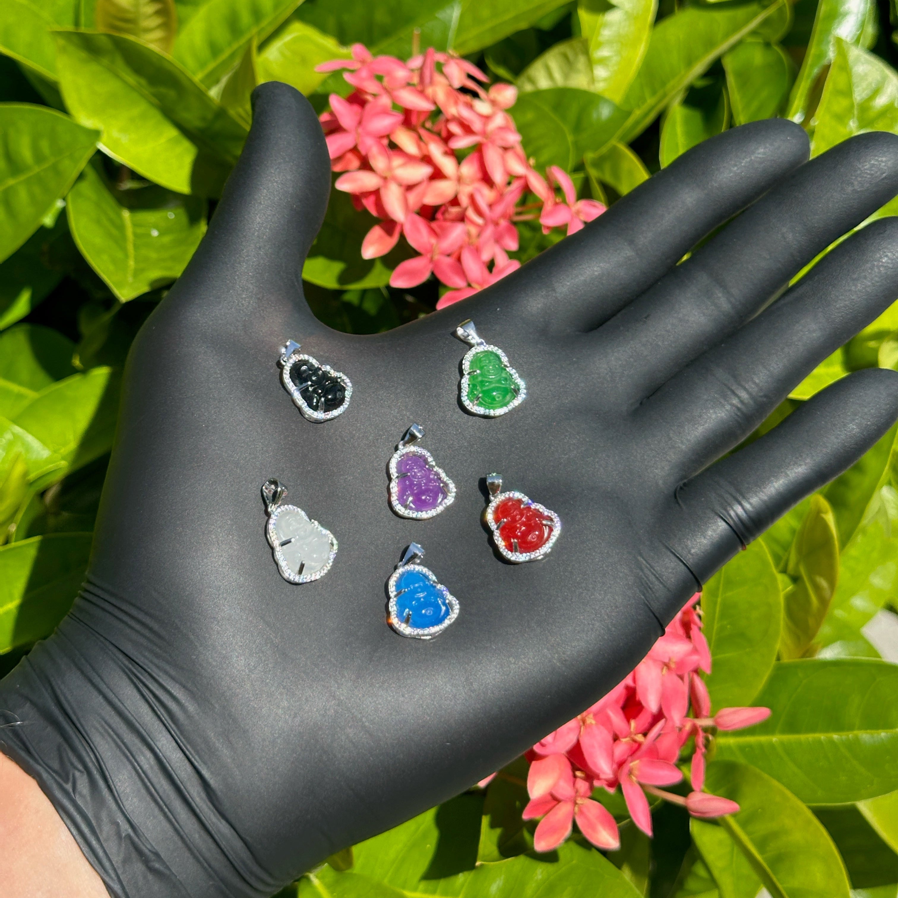 925 Sterling Silver Buddha Pendant with Cubic Zirconia – Multi-Color Spiritual Charm Necklace