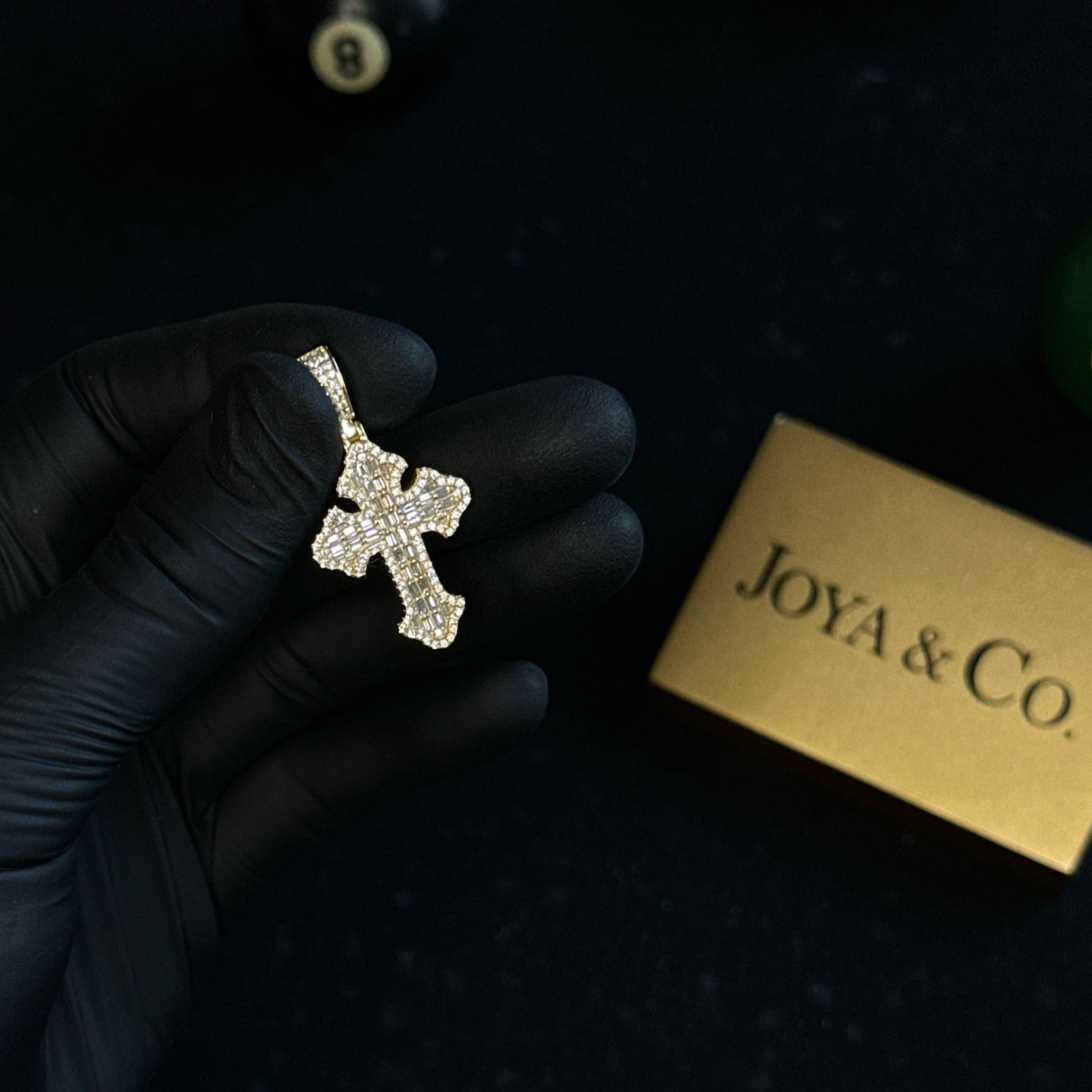 Iced Out Cross Pendant – 14k Gold Plated Sterling Silver with Cubic Zirconia | Luxury Faith Charm