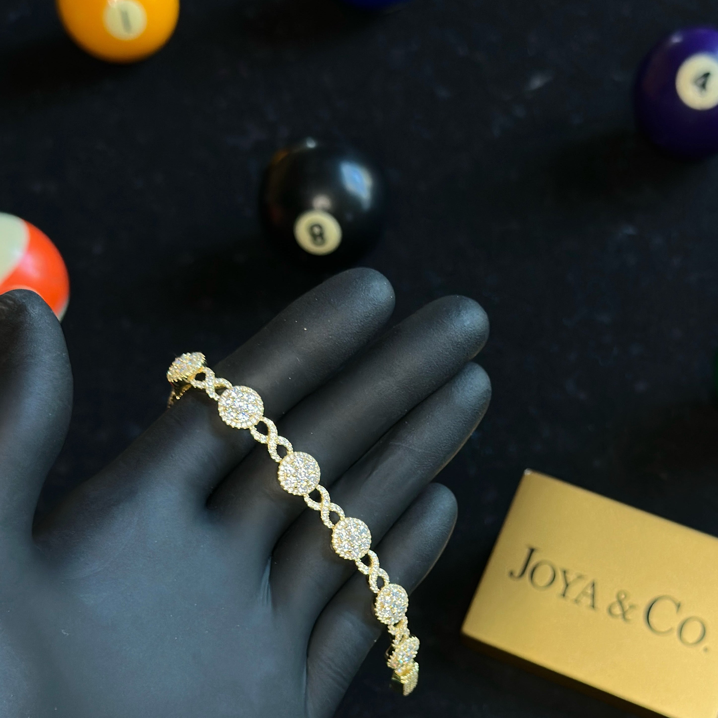 Radiant Infinity Sparkle Bracelet | Bold CZ Statement Charm | Elegant Gold-Dipped Jewelry