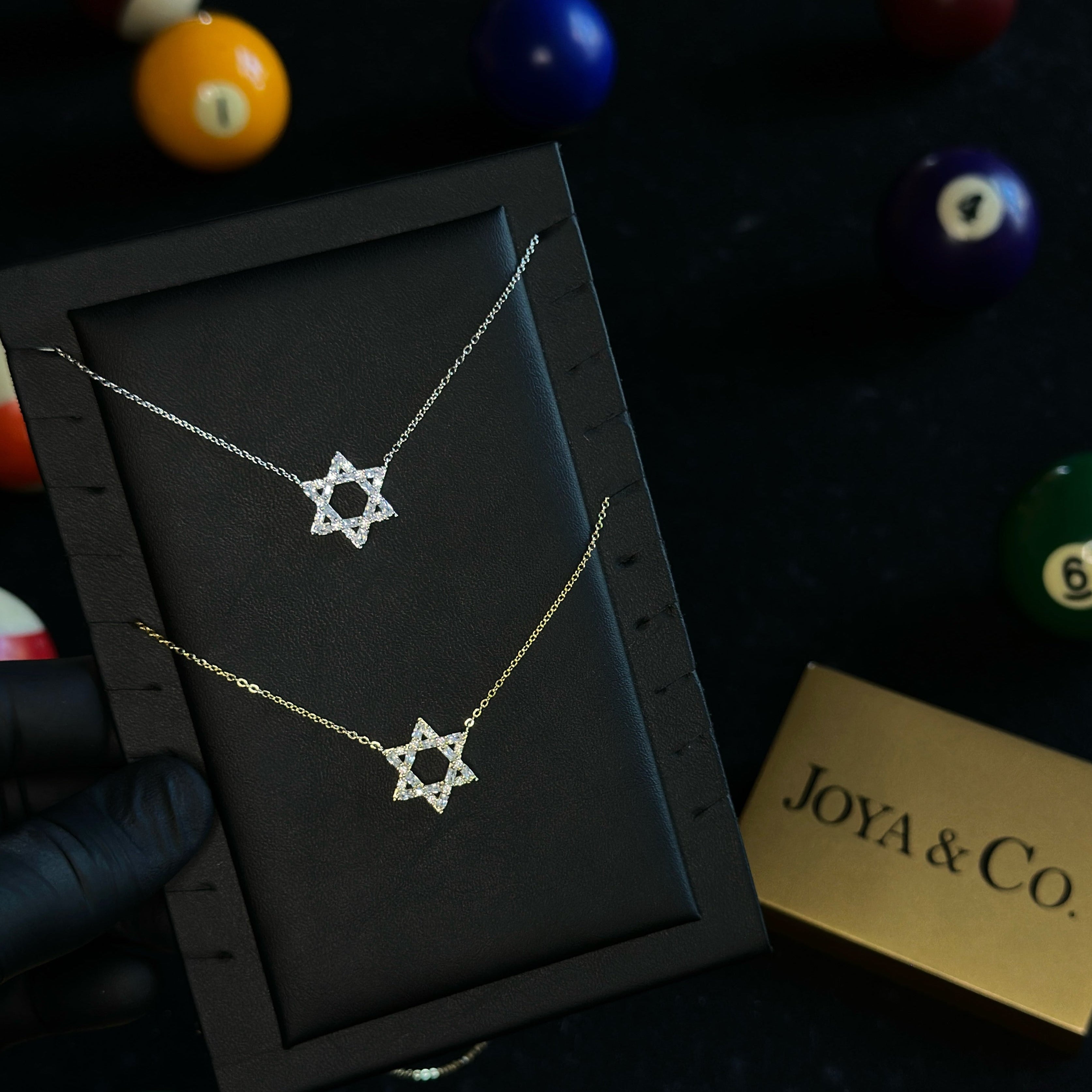 Sterling Silver Star of David Pendant with Cubic Zirconia – Available in 14k Gold Dipped or Silver