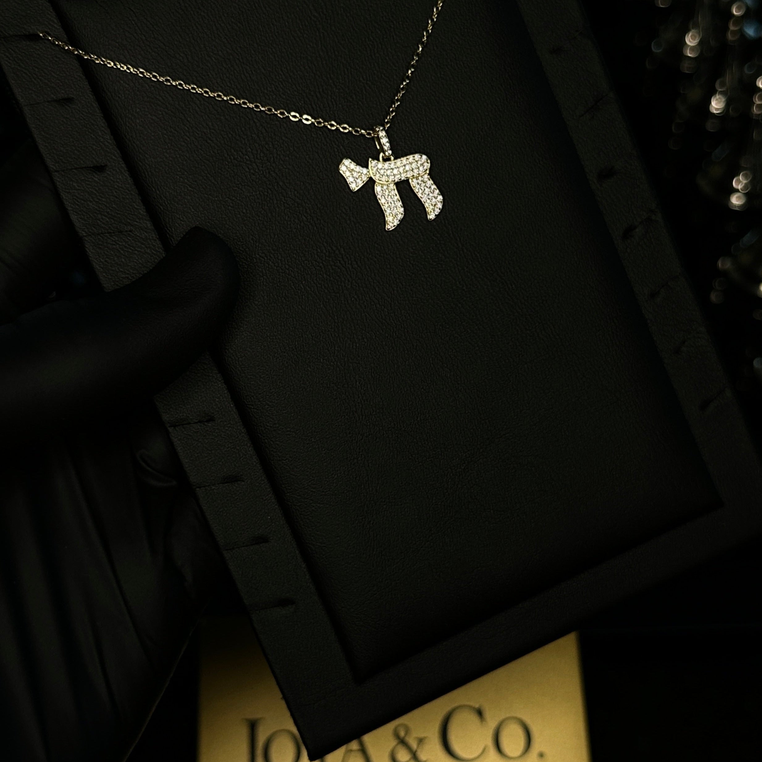 Sterling Silver Dipped in 14k Gold Chai Pendant Necklace | Iced CZ Hebrew Symbol חי | Jewish Faith & Fashion
