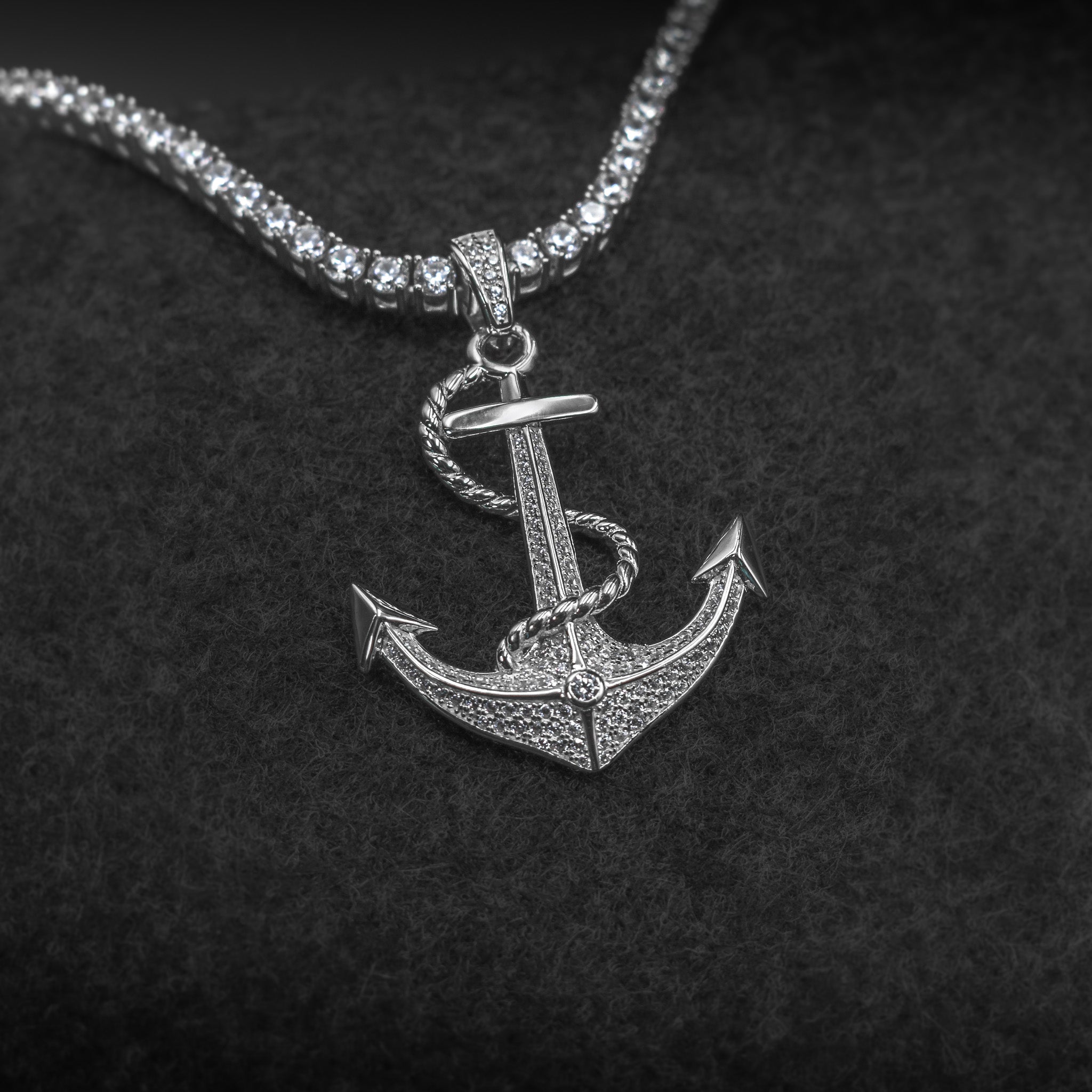 Anchor Diamond Pavé Pendant