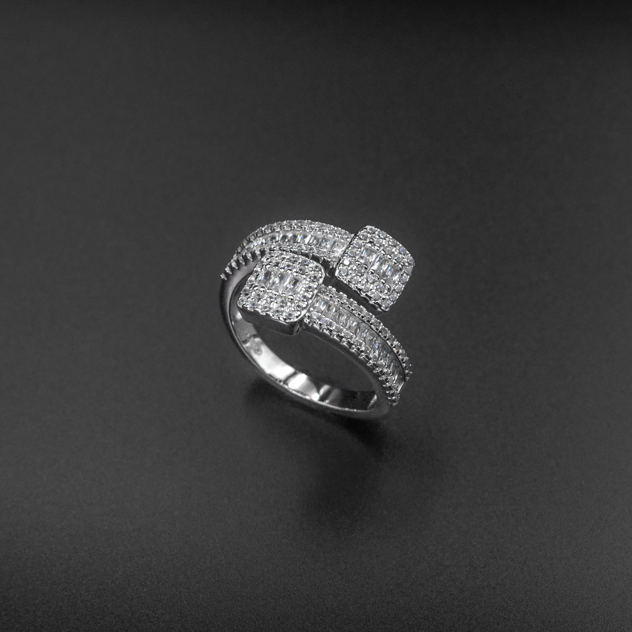 Baguette Crossover Cuff Ring