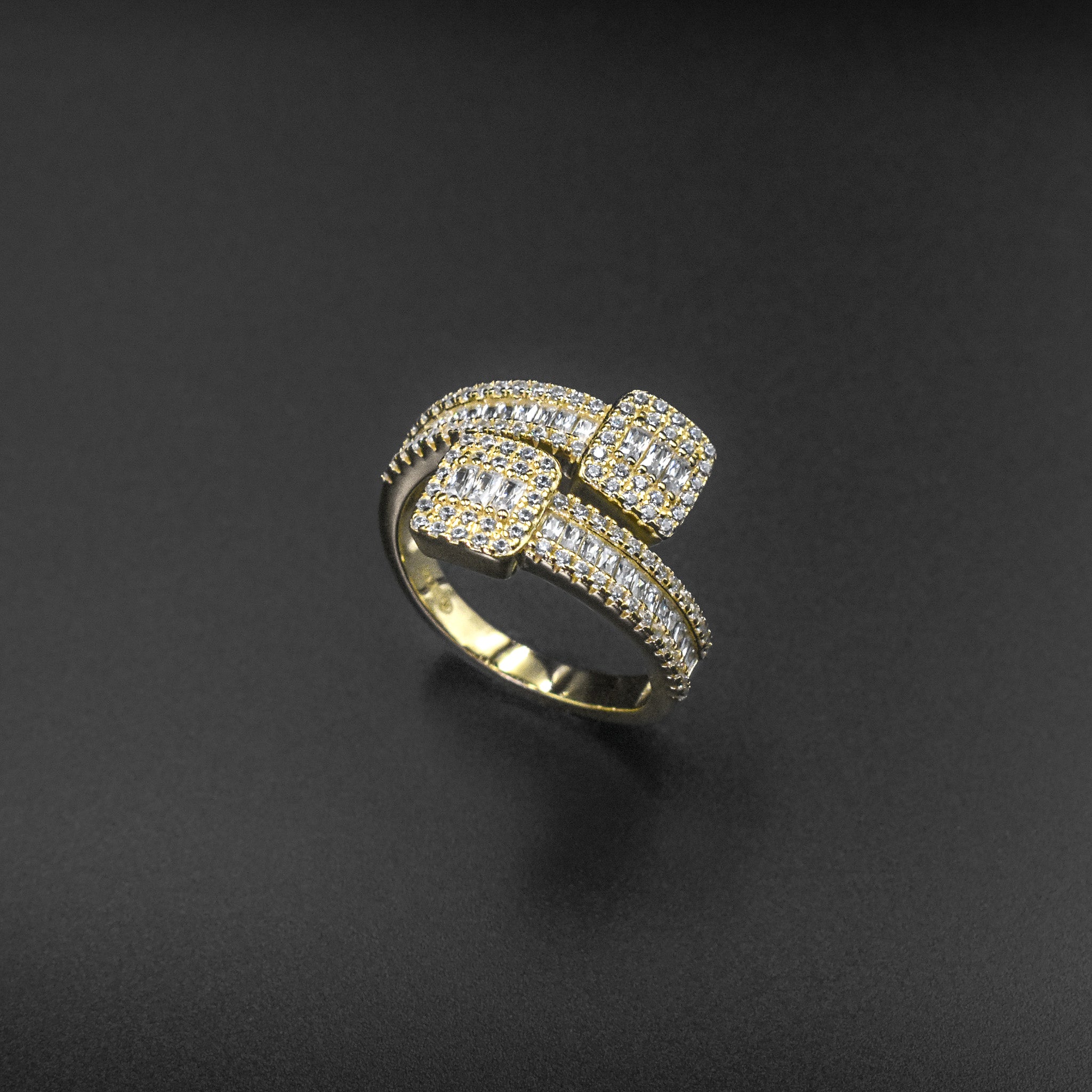 Baguette Crossover Cuff Ring