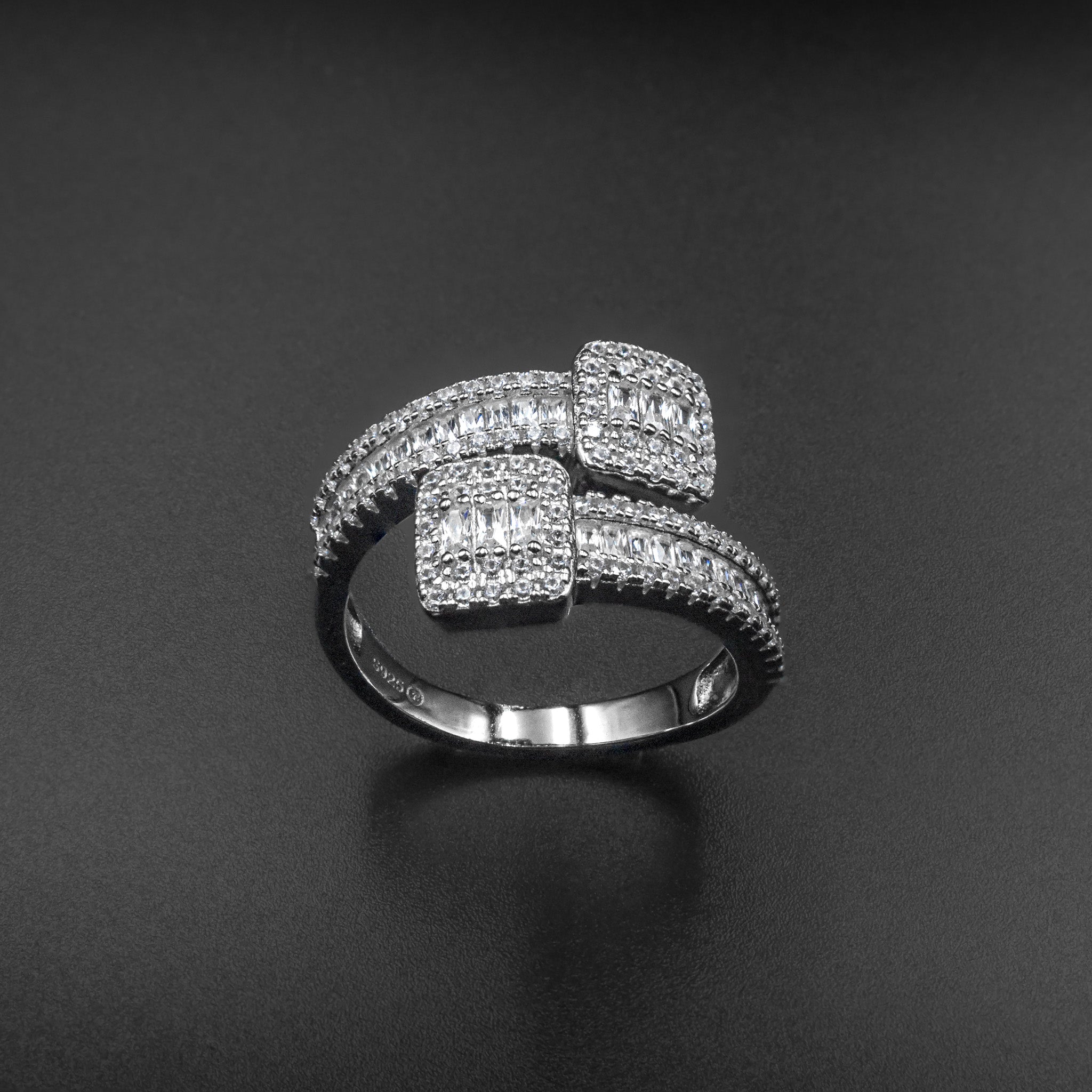 Baguette Crossover Cuff Ring