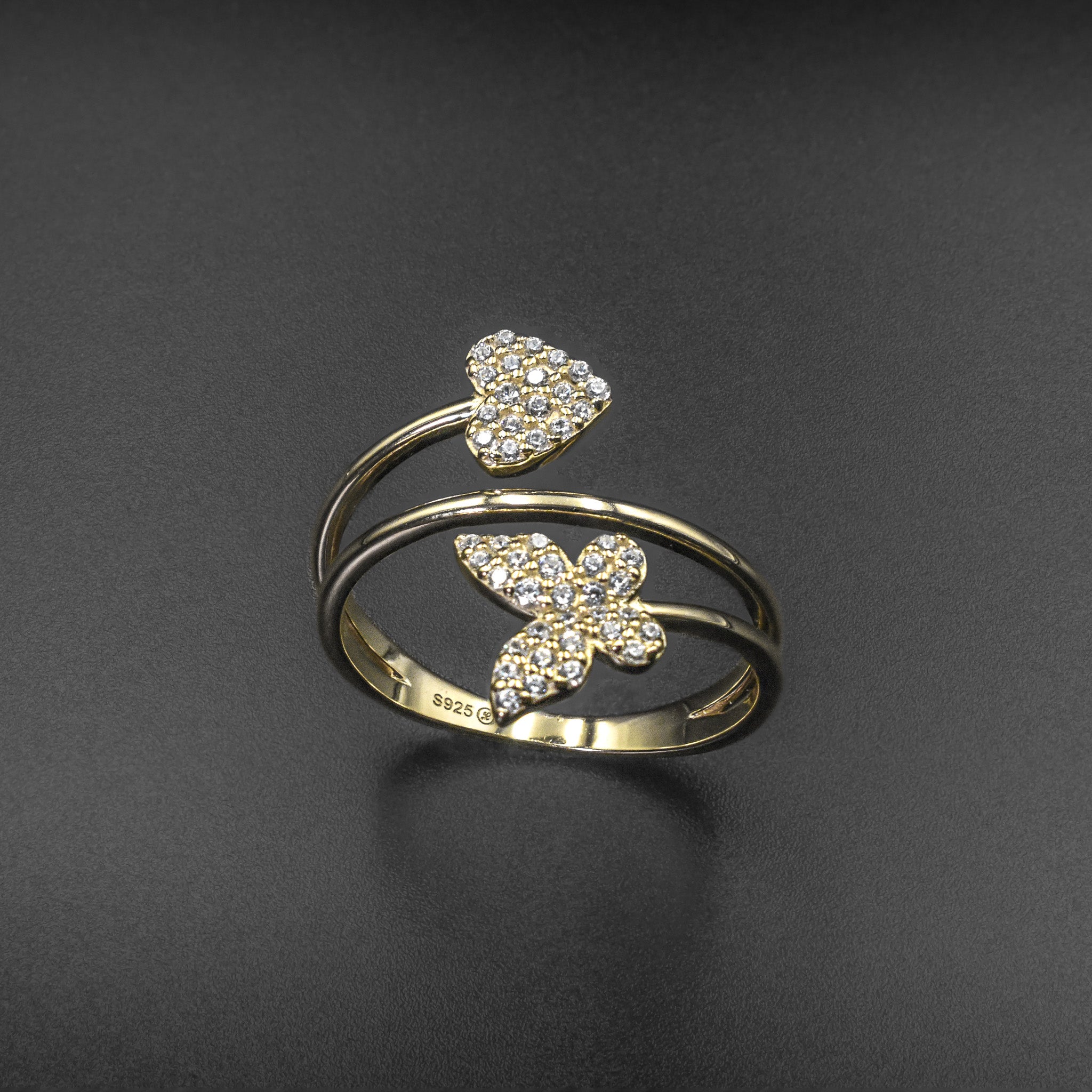 Butterfly & Heart Ring