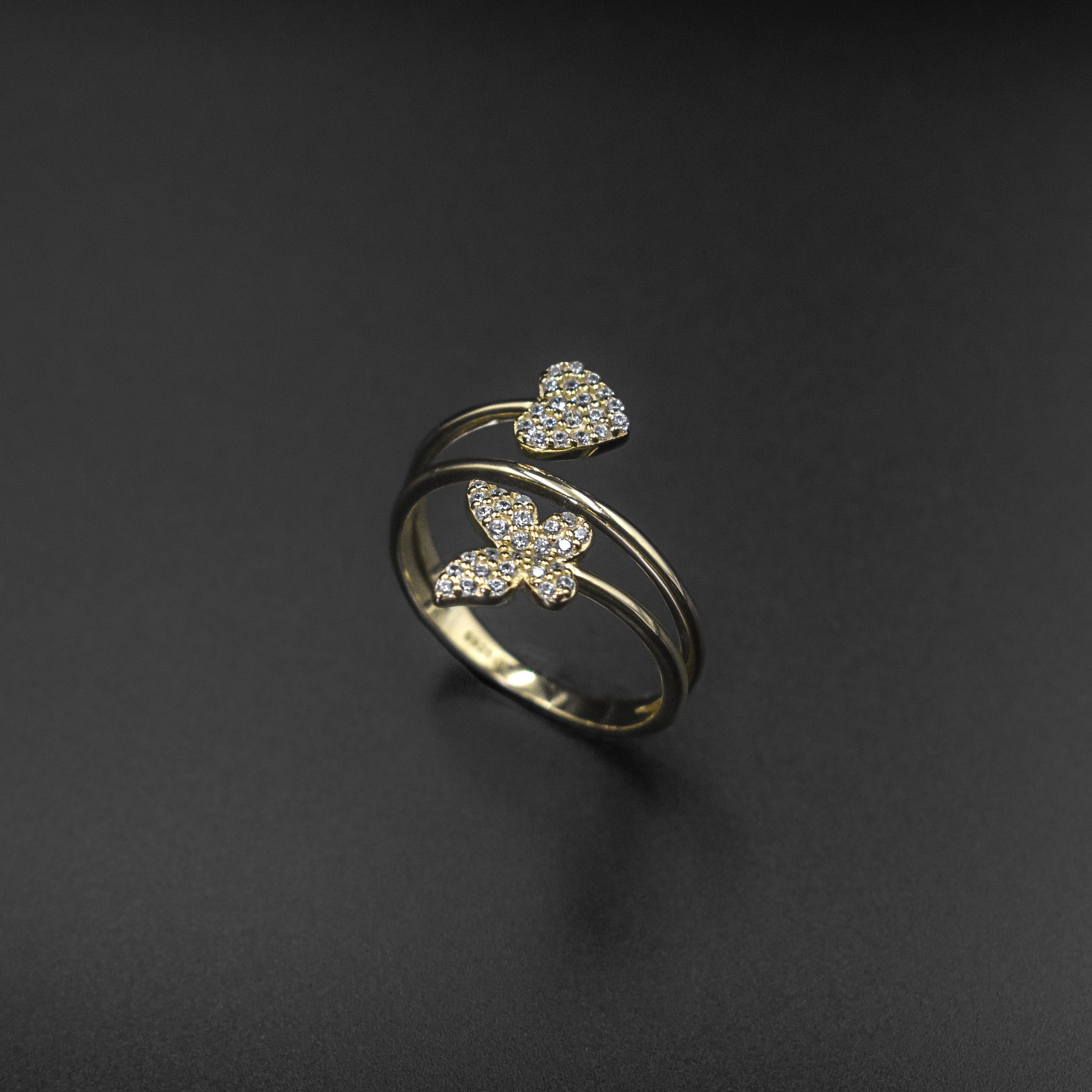 Butterfly & Heart Ring