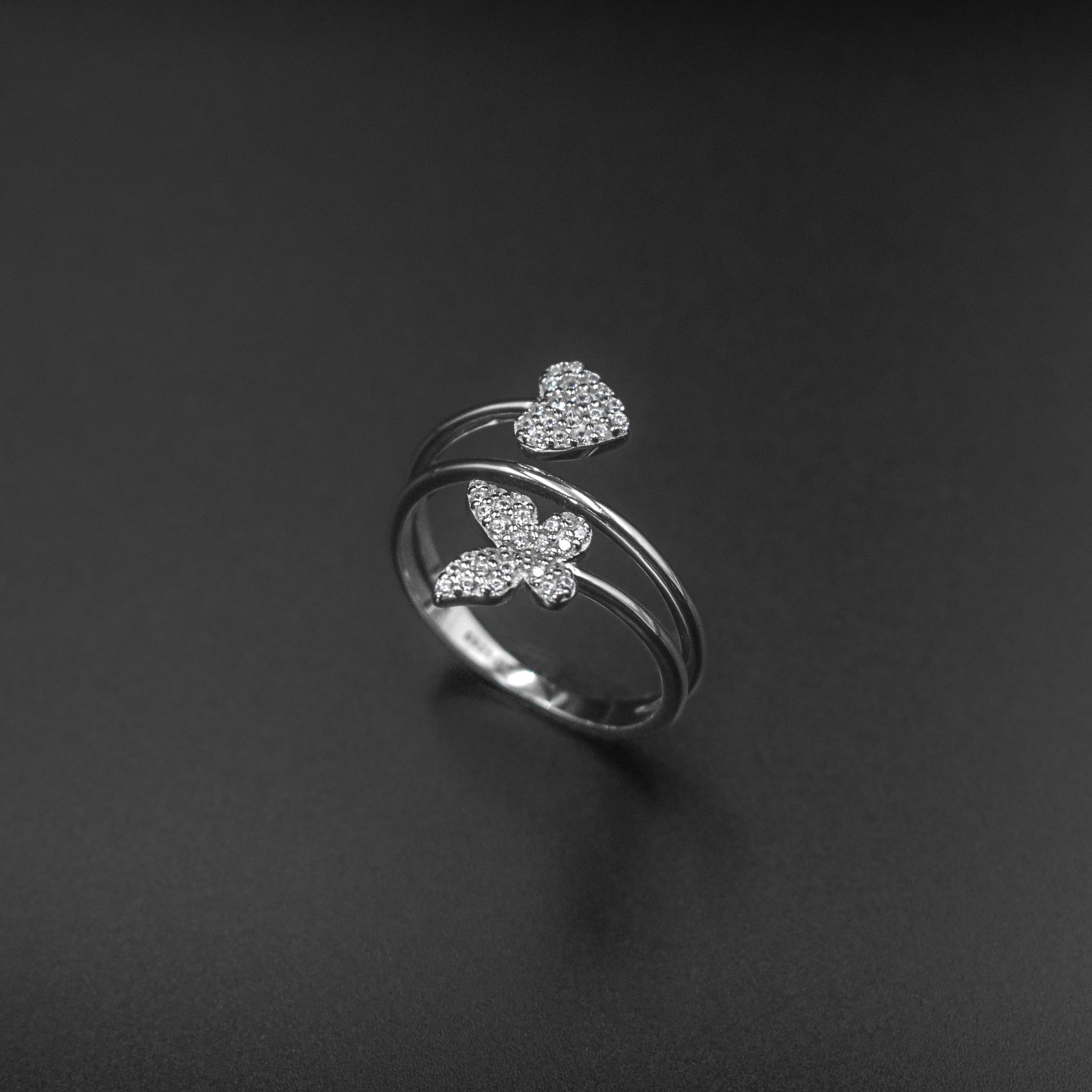 Butterfly & Heart Ring