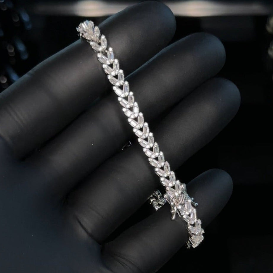 Sterling Silver CZ Tennis Bracelet with Unique Illusion-Cut Stones | Dainty Everyday Sparkle