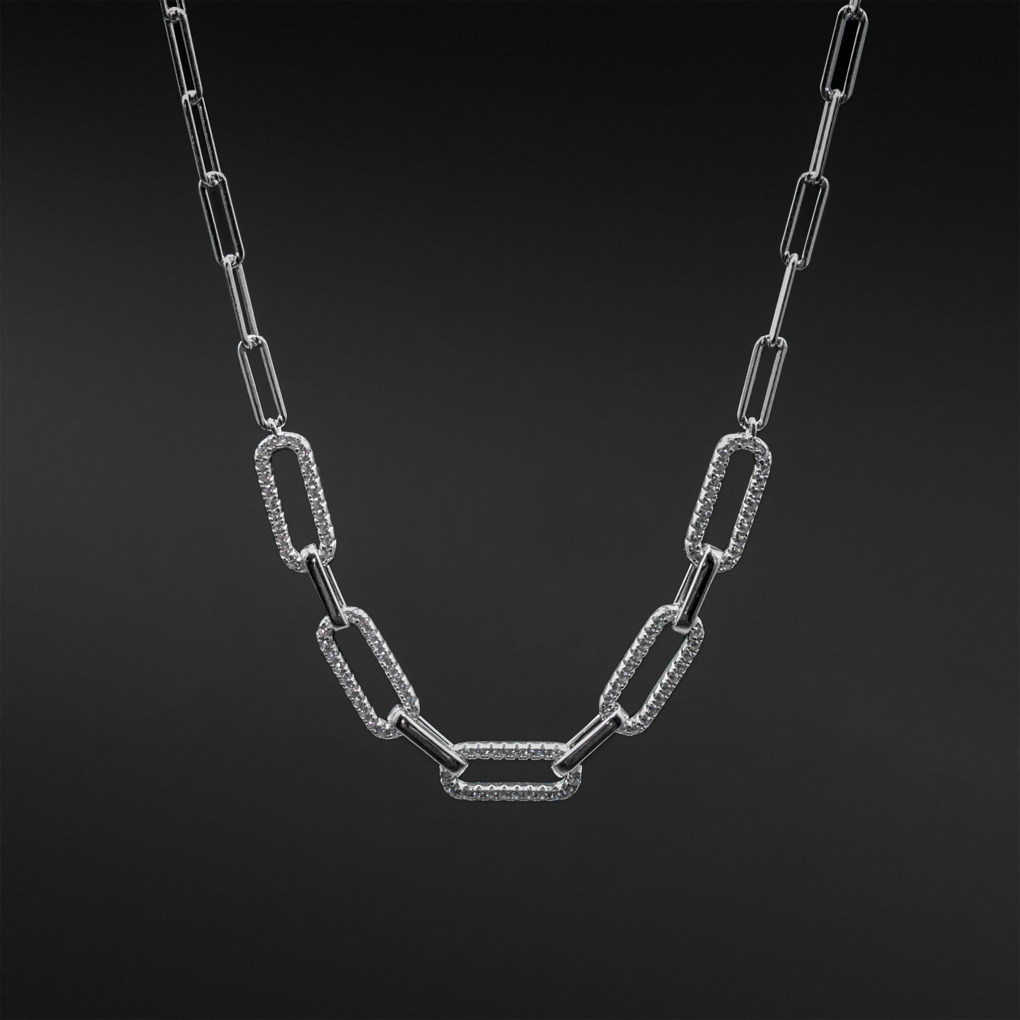 Pavé Paperclip Necklace