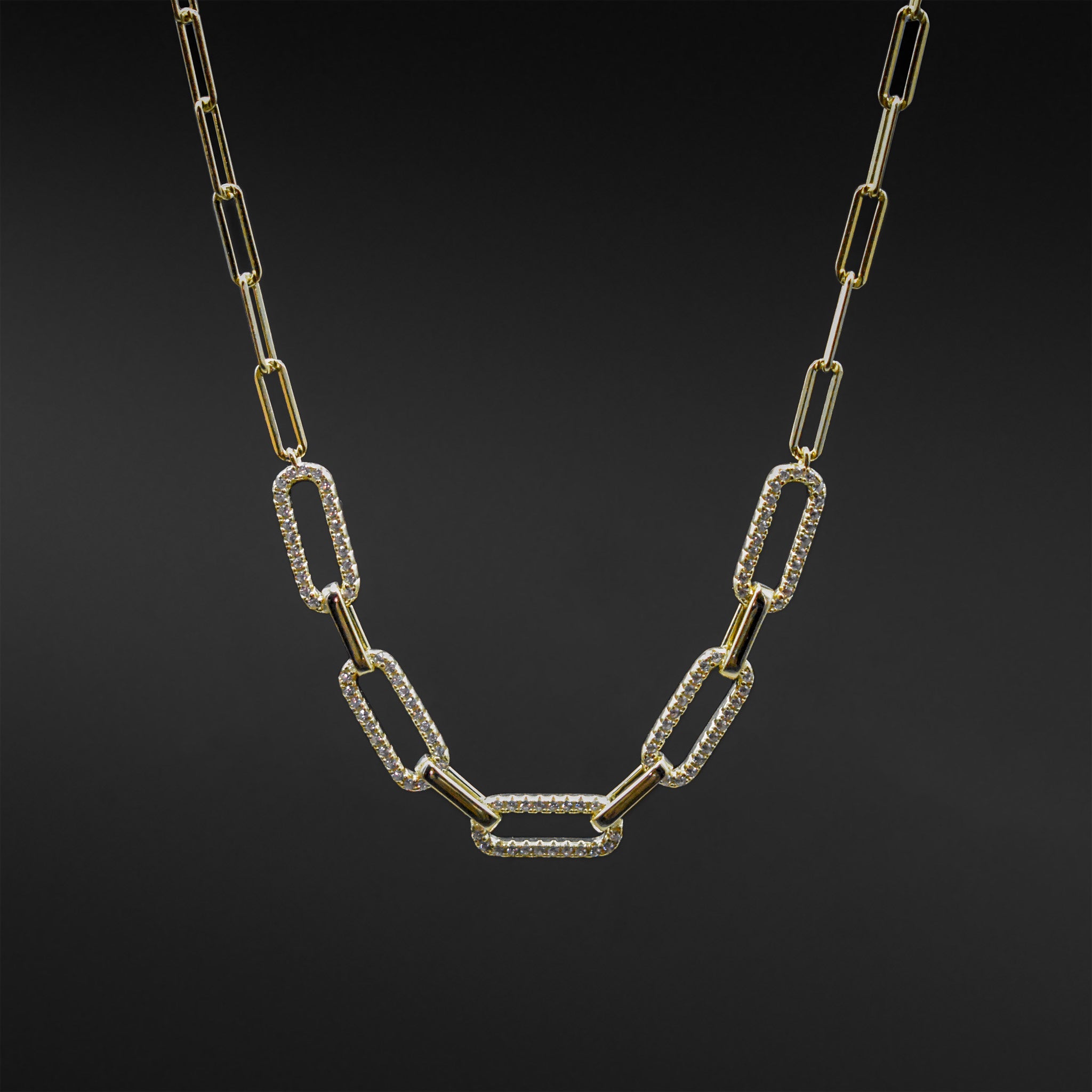 Pavé Paperclip Necklace