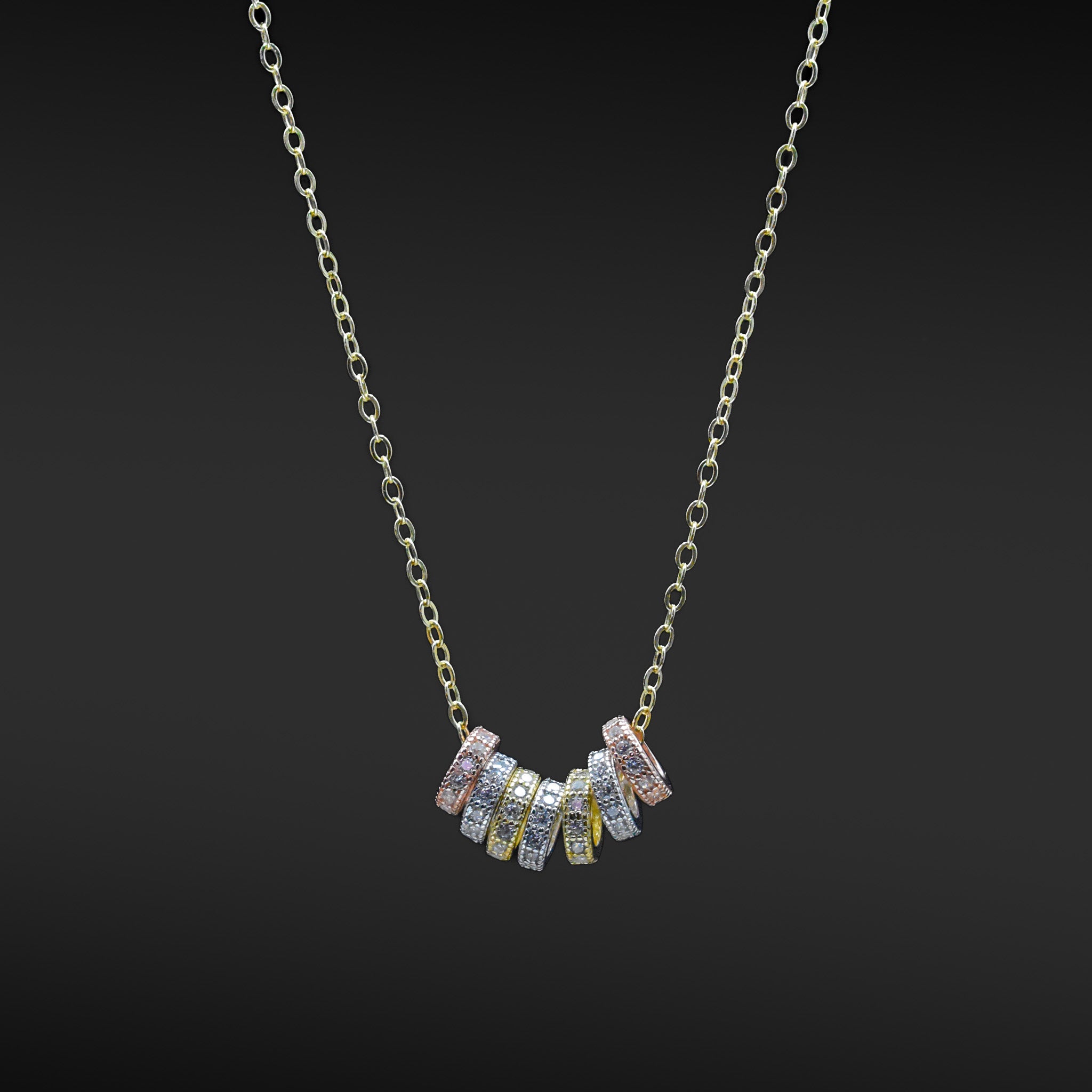 7 Lucky Ring Tricolor Necklace