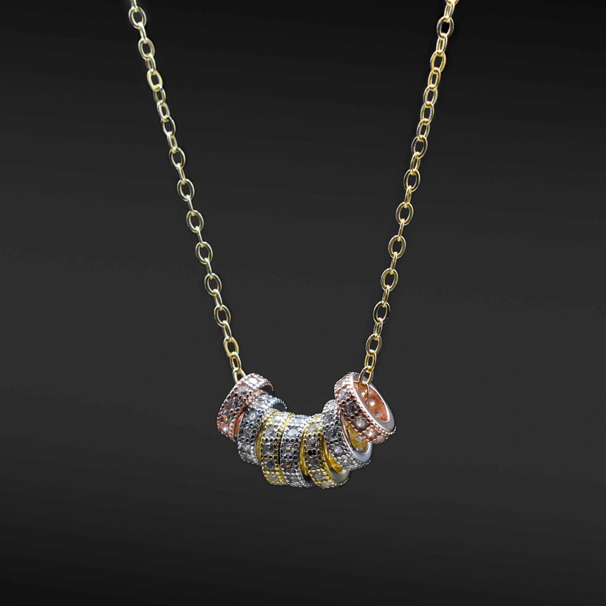 7 Lucky Ring Tricolor Necklace