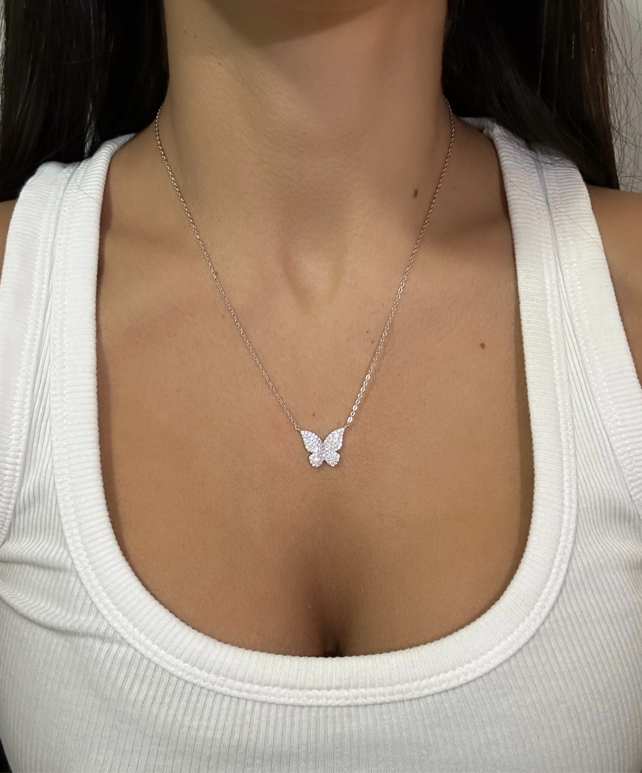 Diamond Butterfly Necklace