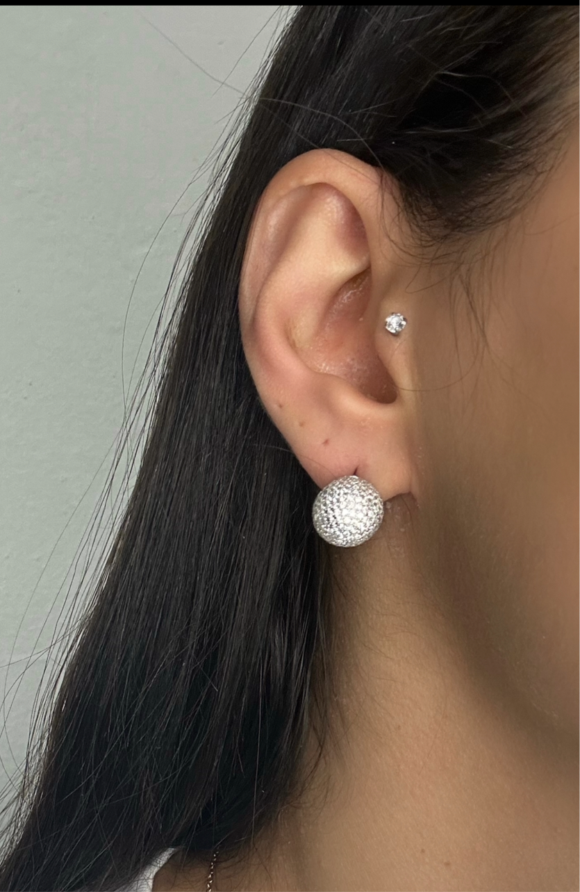 Zircon Disco Ball Earring