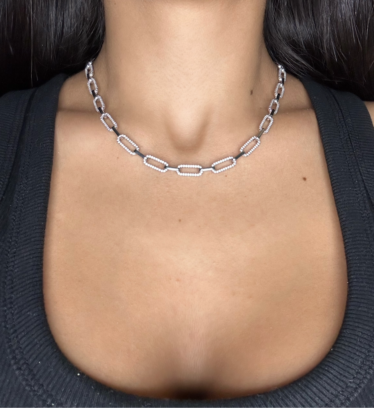 Silver Elongated Links Chain