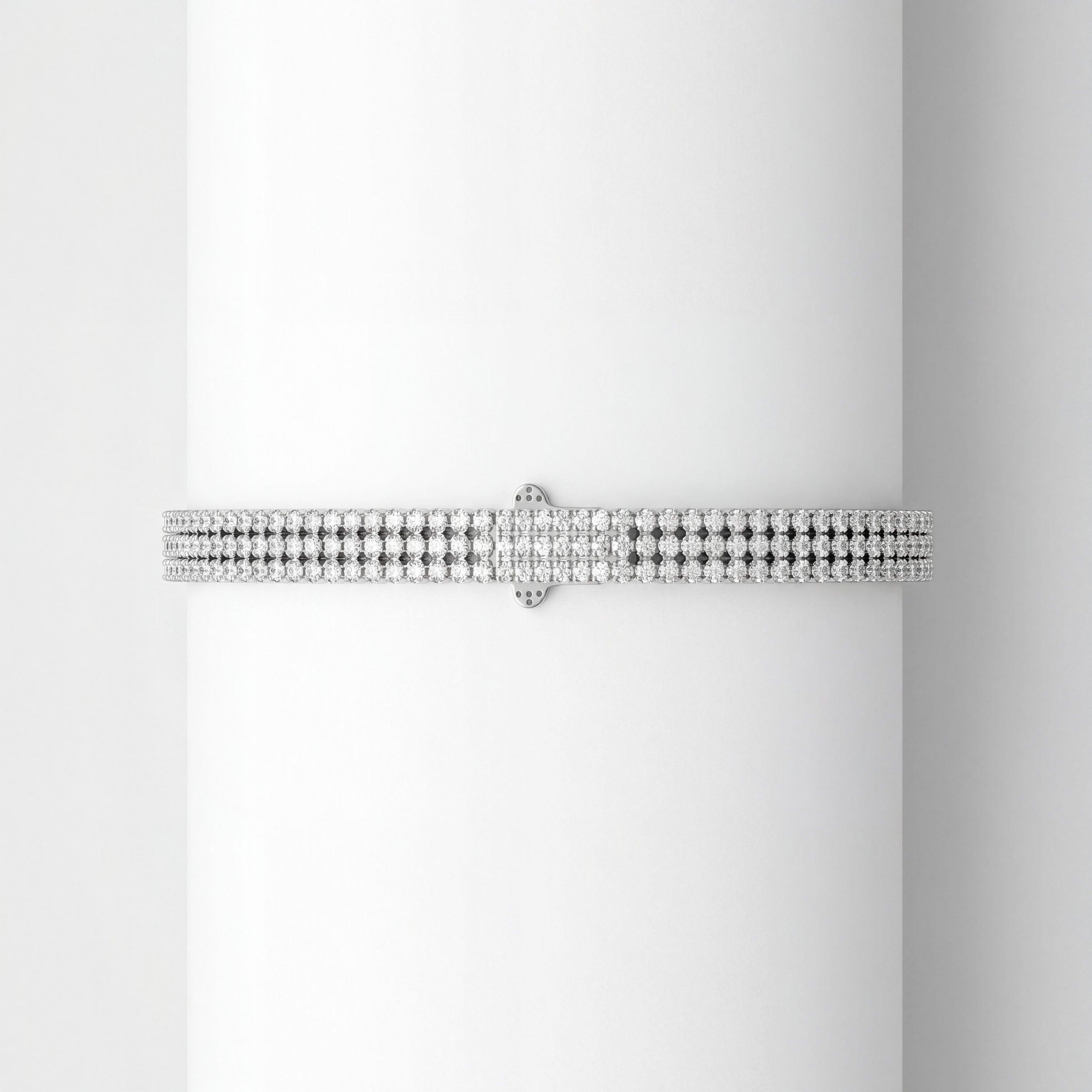 3-Row Iced Cuban Link Bracelet – Sterling Silver with Cubic Zirconia | Heavy Shine Statement Piece