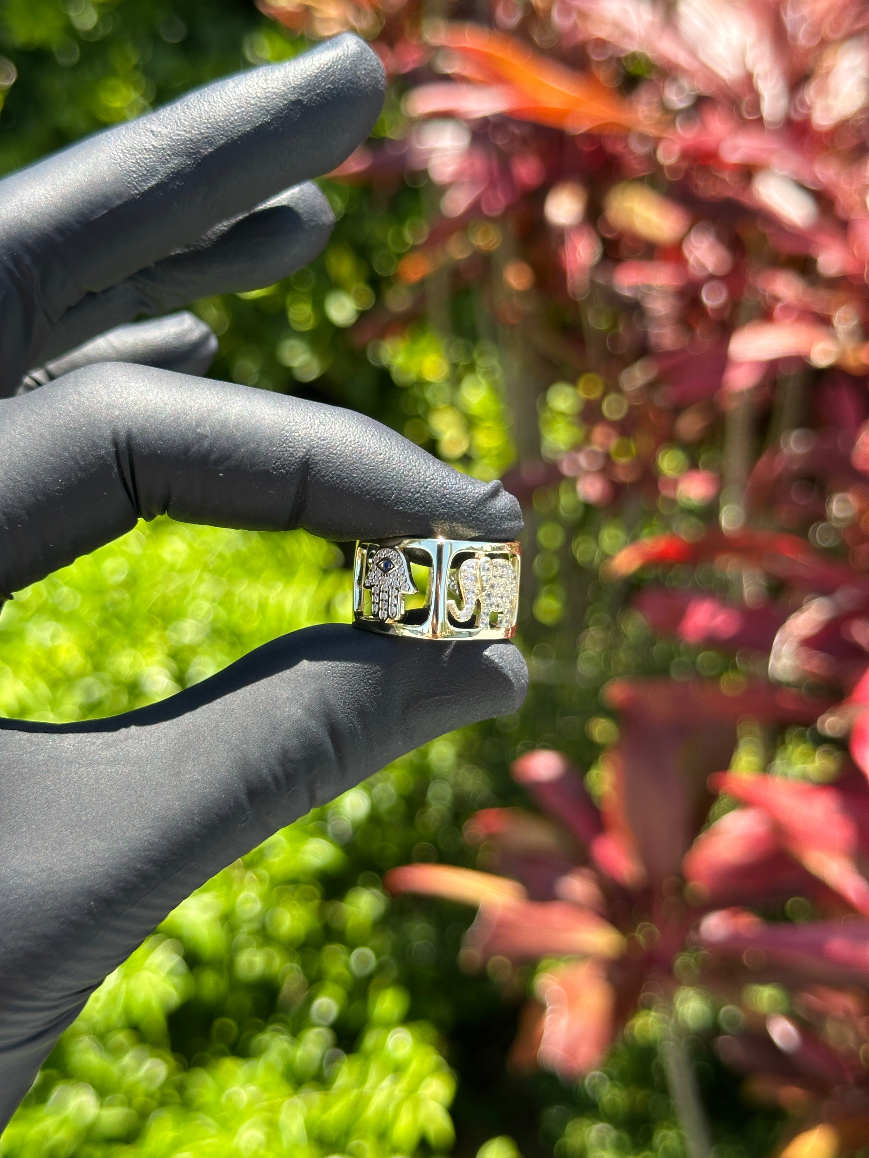 4-Sided Iced Out Band Ring