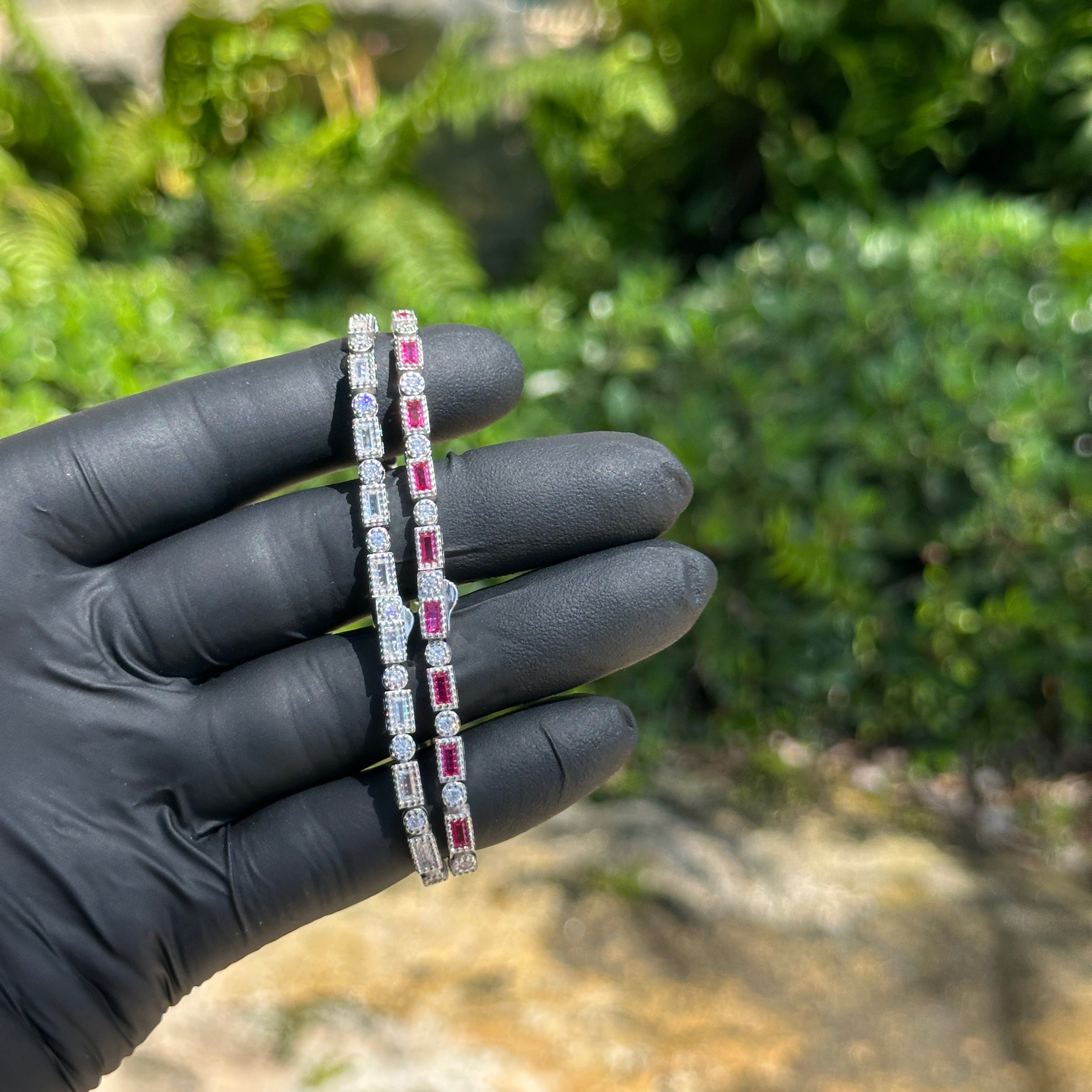 Emerald Cut Ruby Tennis Bracelet