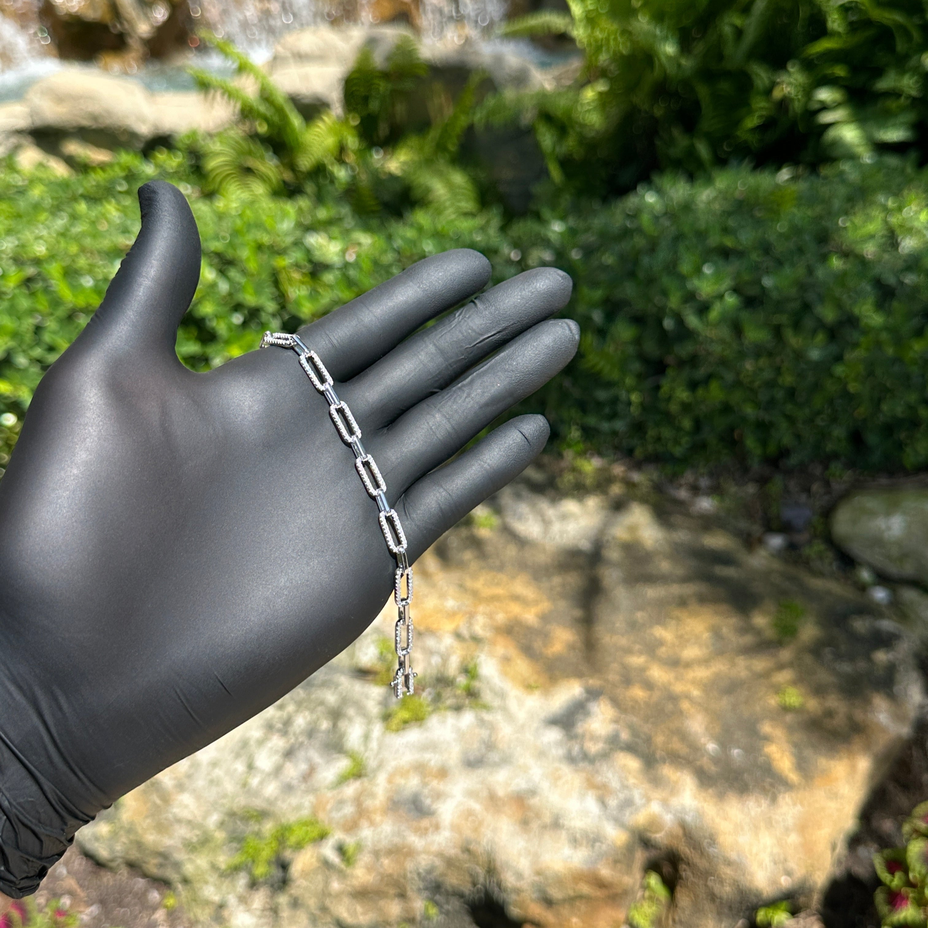 Paperclip Iced Out Bracelet