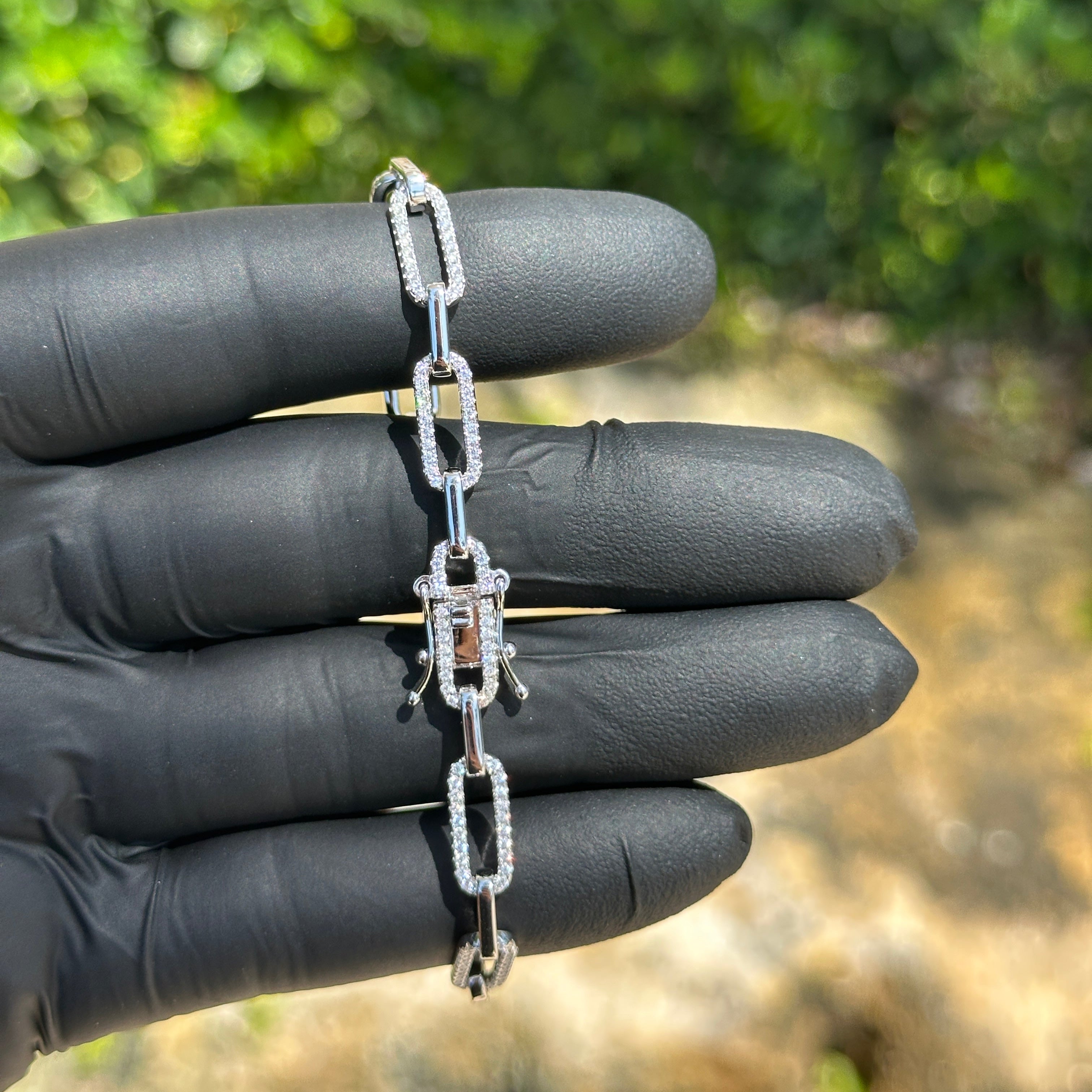 Paperclip Iced Out Bracelet