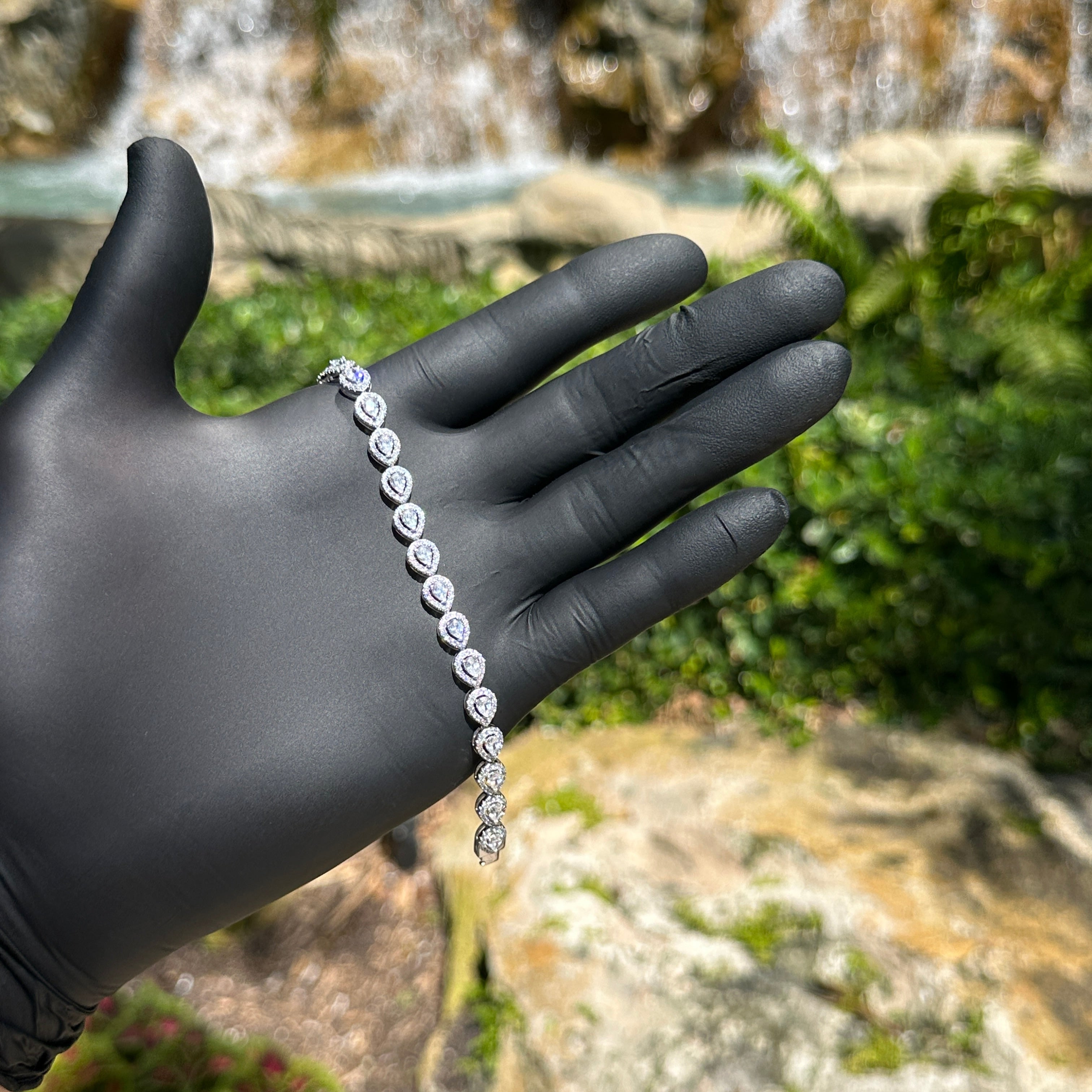 Tear Drop Bezel Tennis Bracelet