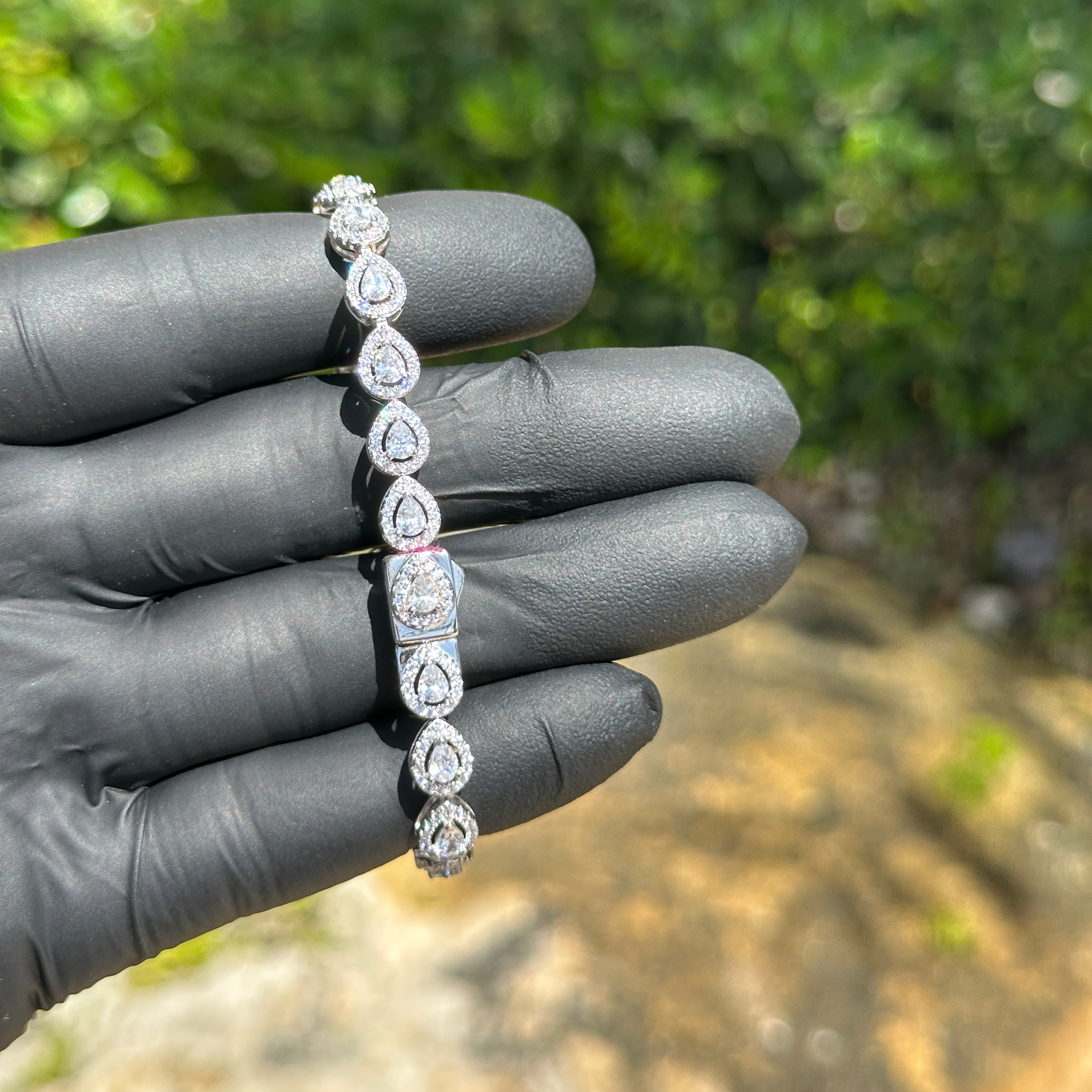 Tear Drop Bezel Tennis Bracelet