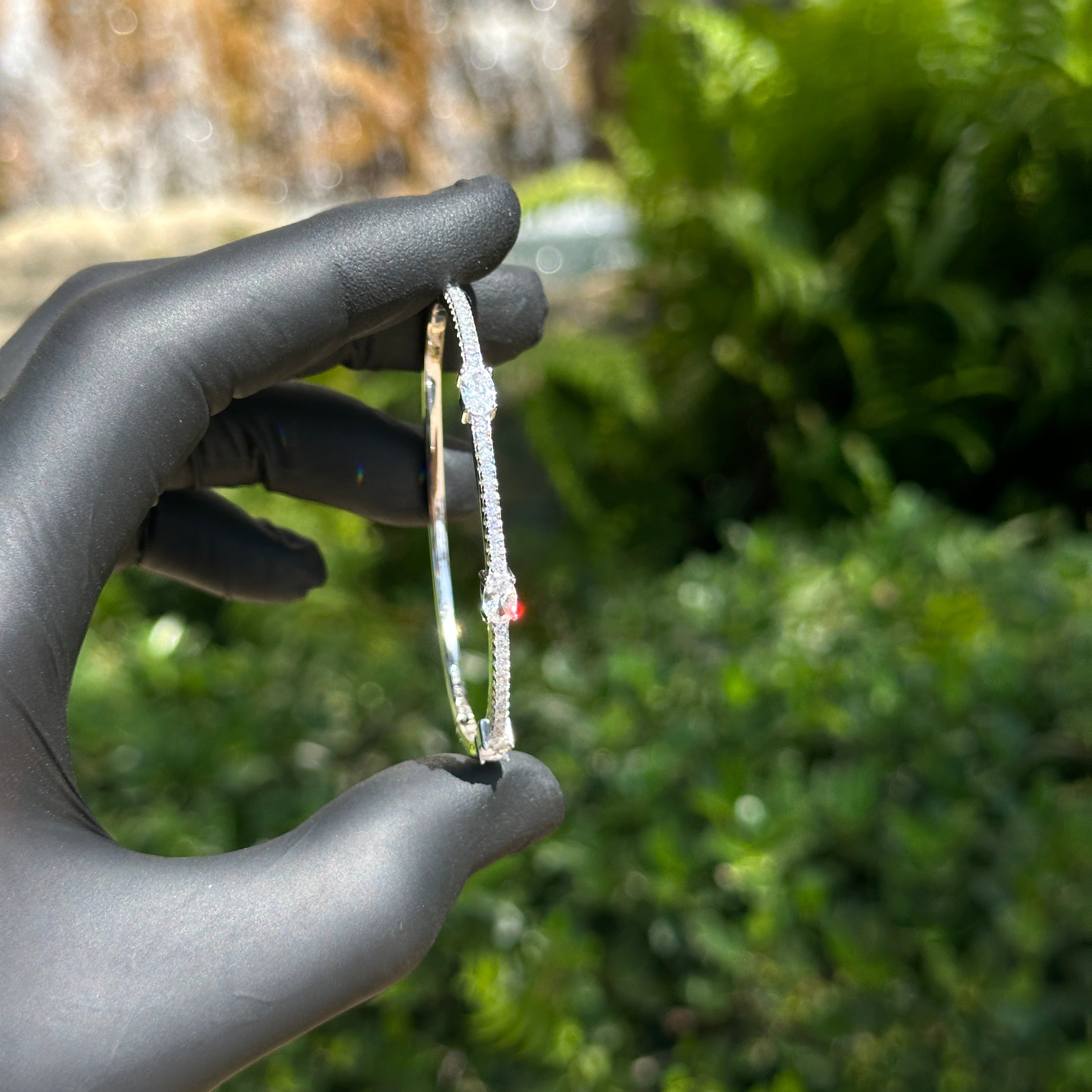 Oval Cut CZ Bangle Bracelets