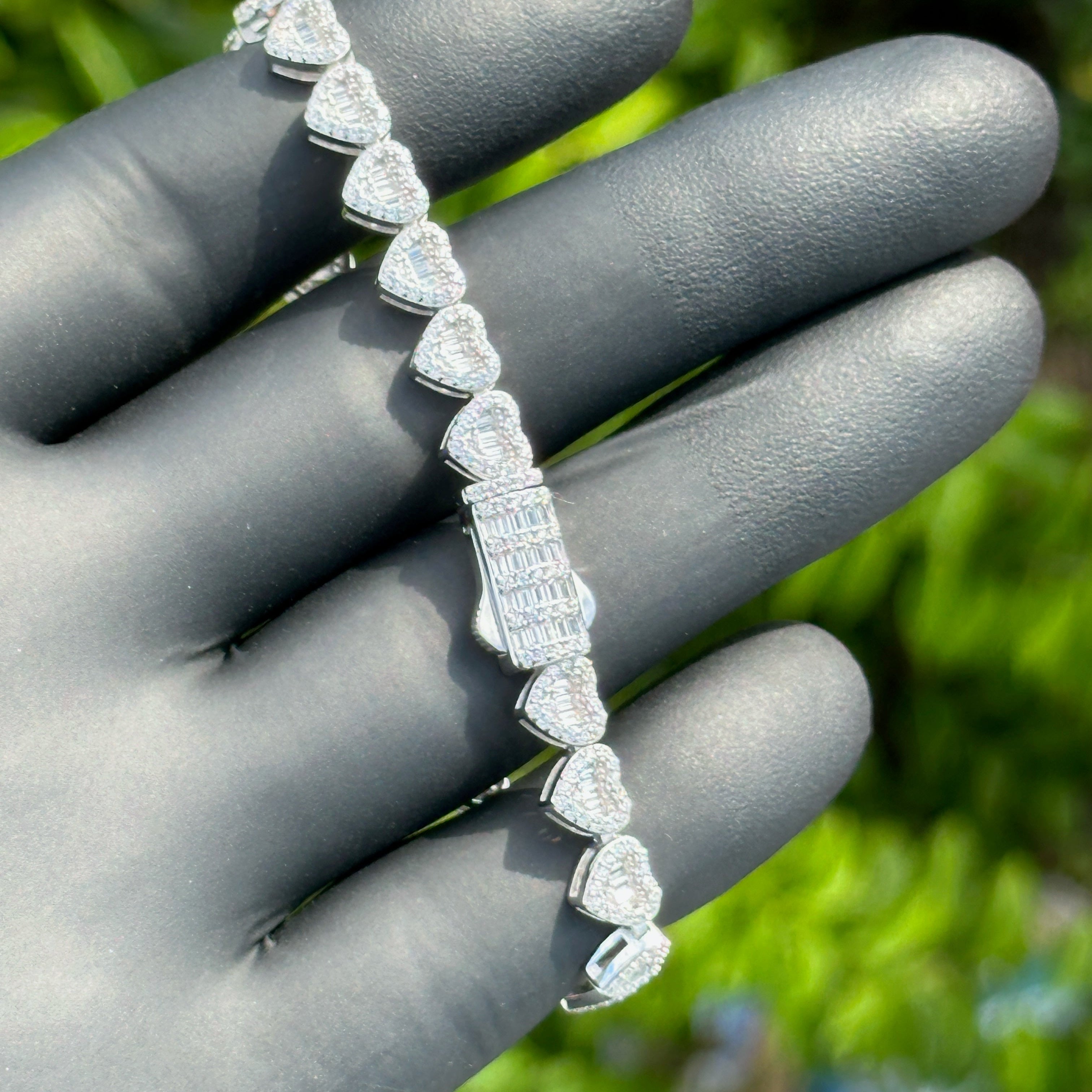 Sterling Silver Heart CZ Bracelet | Dainty Romantic Tennis-Inspired Jewelry
